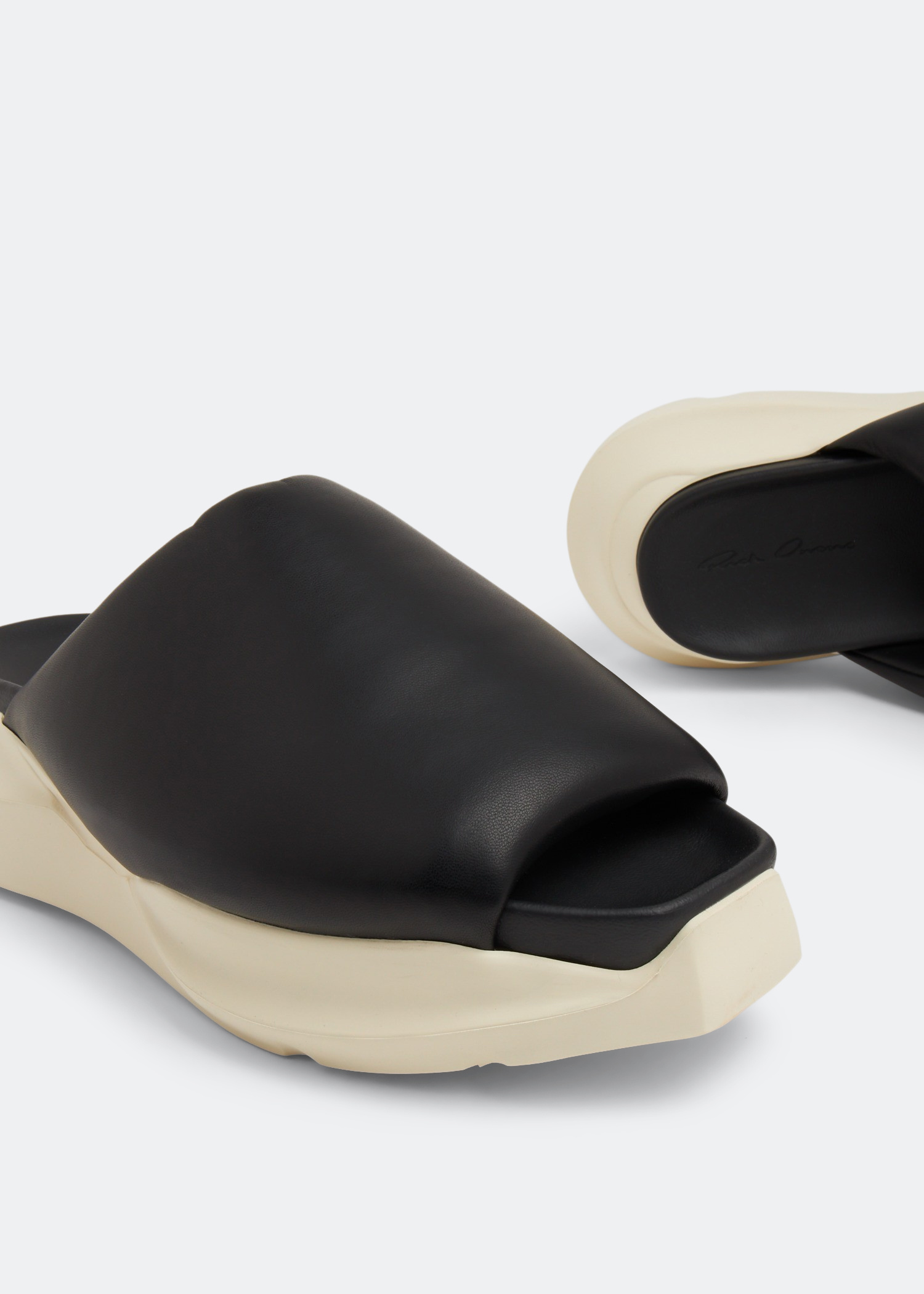 Rick Owens Geth puffer slides for Men - Black in USA | Level Shoes