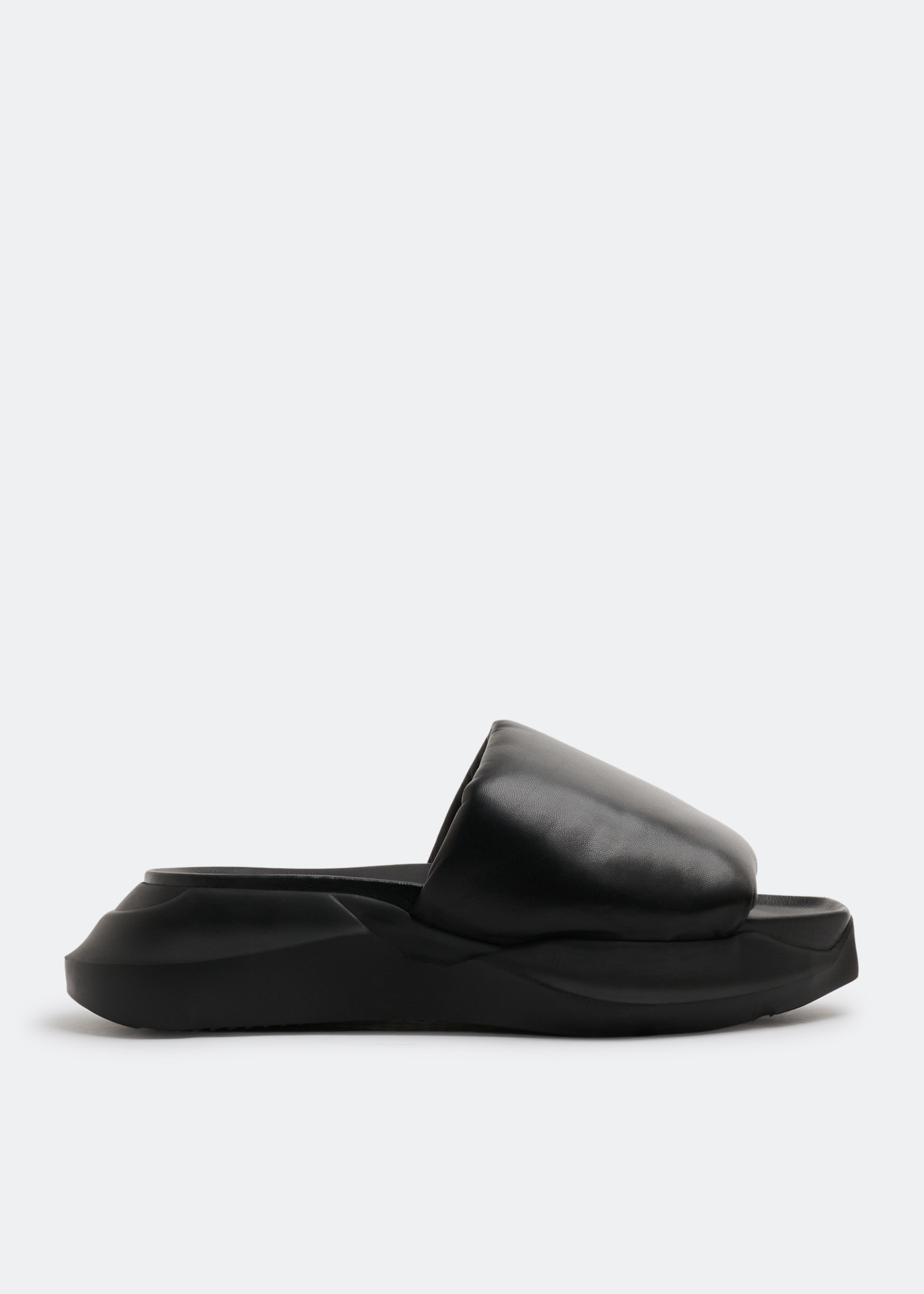 Rick Owens Geth puffer slides for Men - Black in Oman | Level Shoes