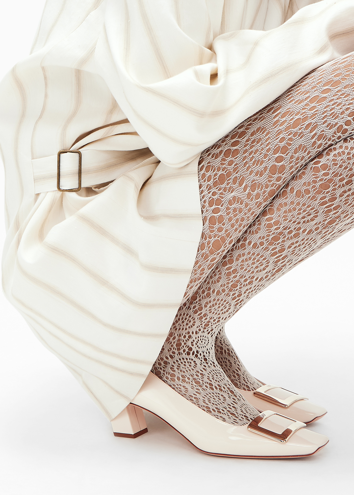 Roger vivier belle vivier 女士高跟鞋- 白色| 阿联酋level shoes