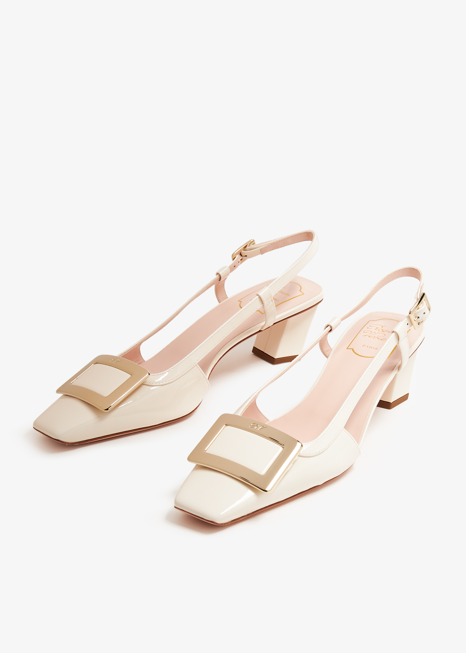 【関税&送料込】Roger Vivier Roger Vivier Belle Vivier Elast Roger Vivier Belle Vivier slingback pumps for Women - Cream