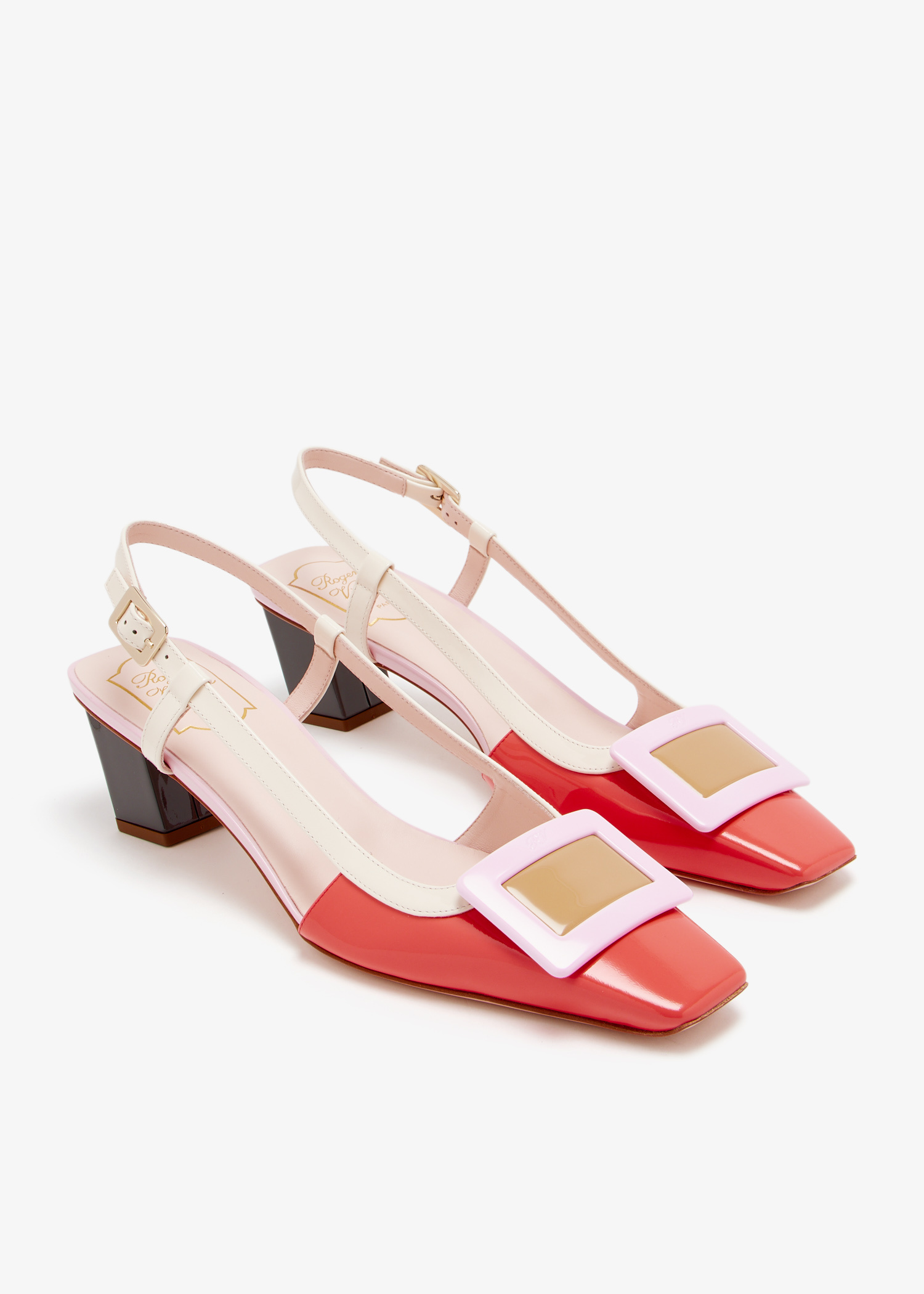 サンダル・ミュール ROGER VIVIER Women Sandals RVW00625601D1P Q ROGVI 1U97 PINK Roger Vivier Vivier Bling Sandals In PVC And Suede Pink