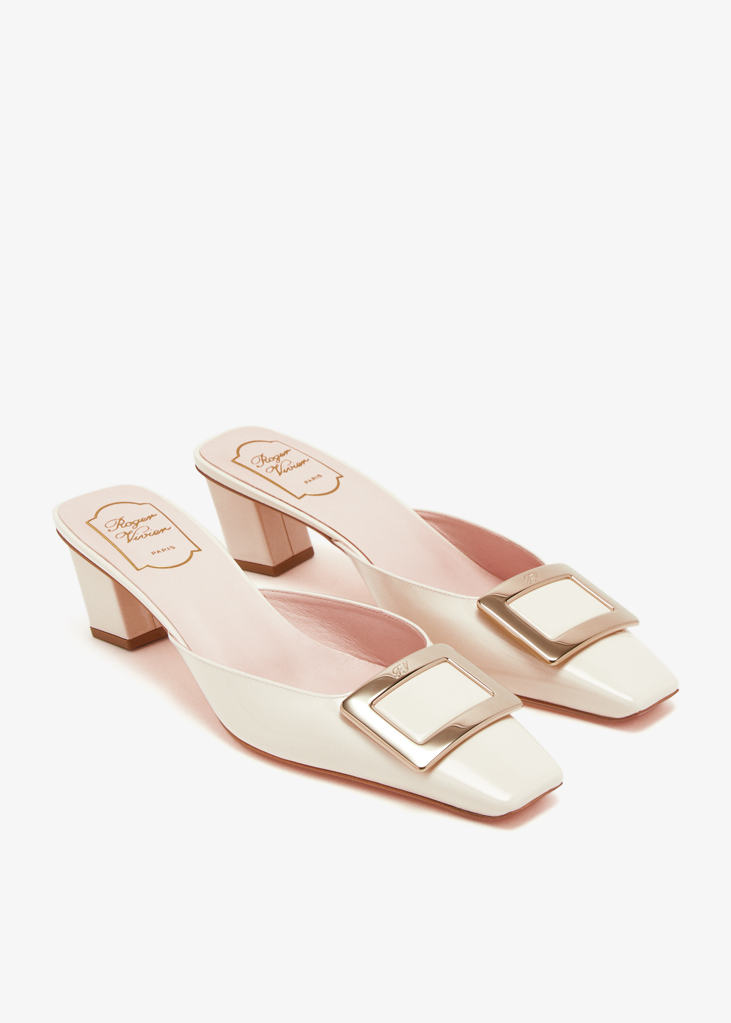 【関税&送料込】Roger Vivier Belle Vivier Cream Coloured Sli Roger Vivier Belle Vivier mules for Women - Cream in UAE
