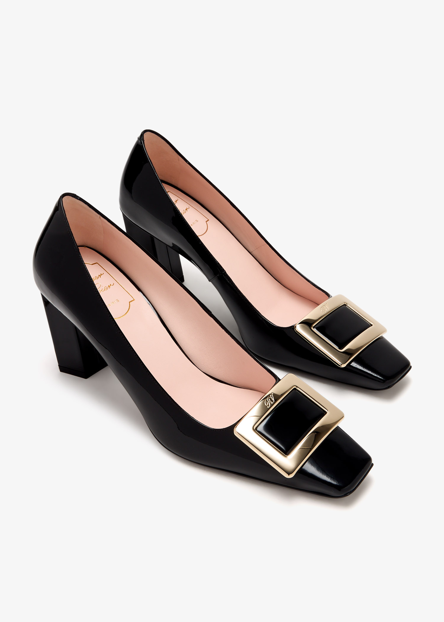 大幅値下！未使用全新美品。Roger Vivier high heels Roger Vivier Black Satin Limelight Buckle Pumps Size 37 ref