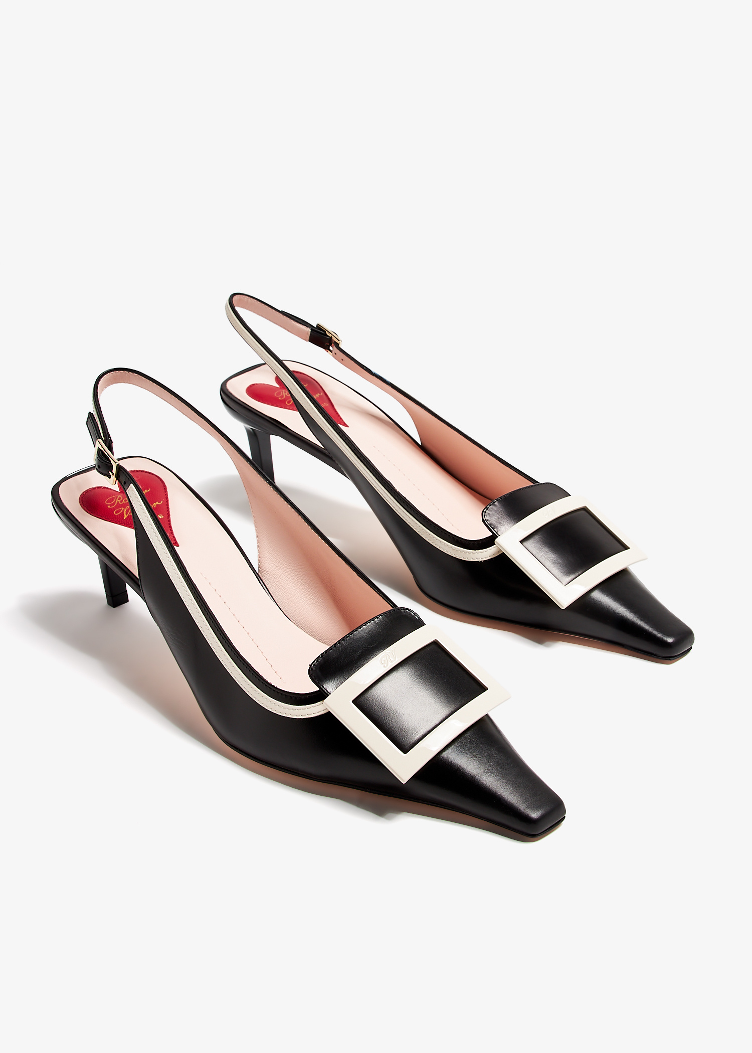 【関税込み】ROGER VIVIER 'Viv' Canard' slingbacks Roger Vivier Viv' Canard slingback pumps for Women - Black