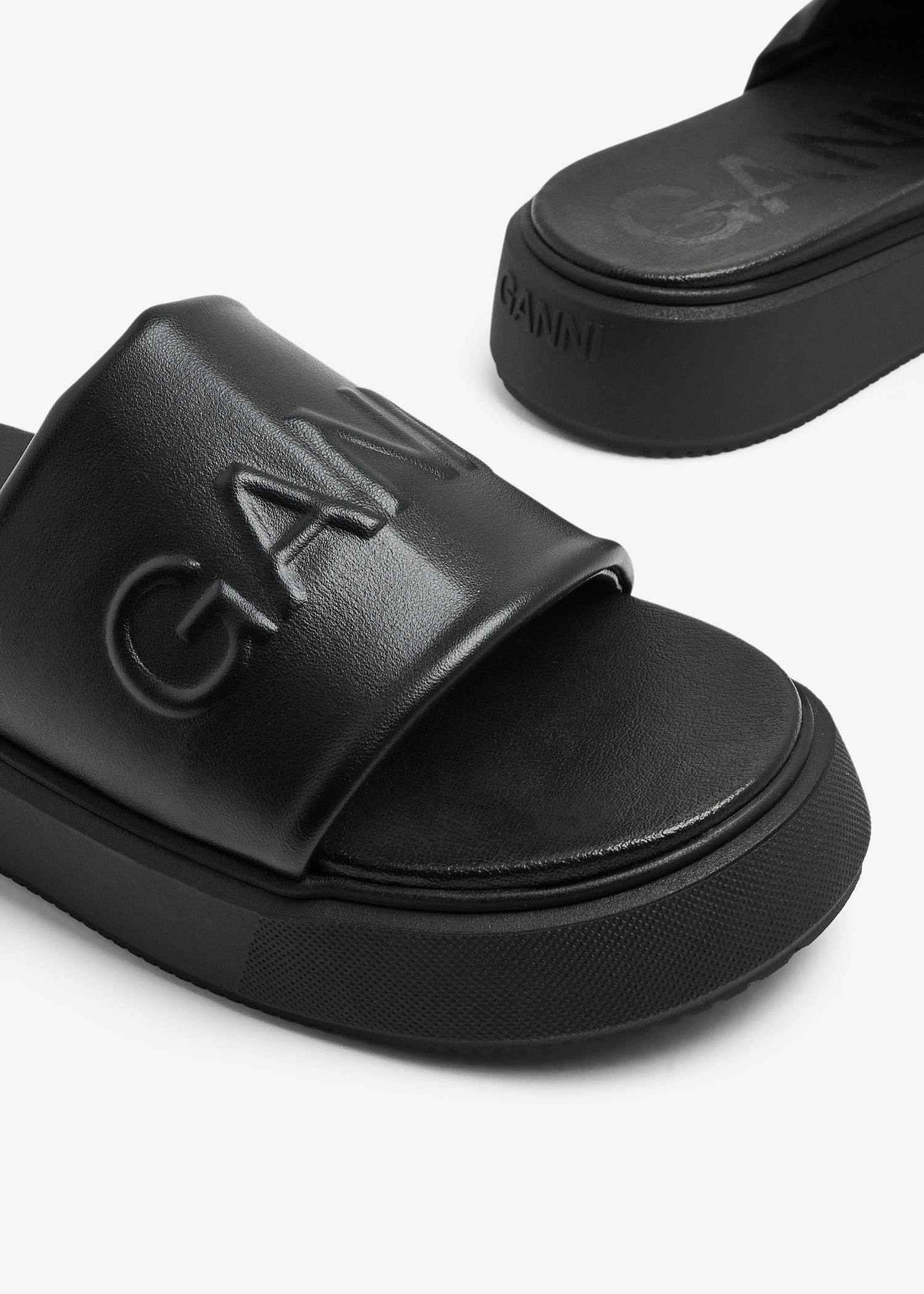 Ganni Sport Mix slide sandals for Women - Black in UAE  display picture 2