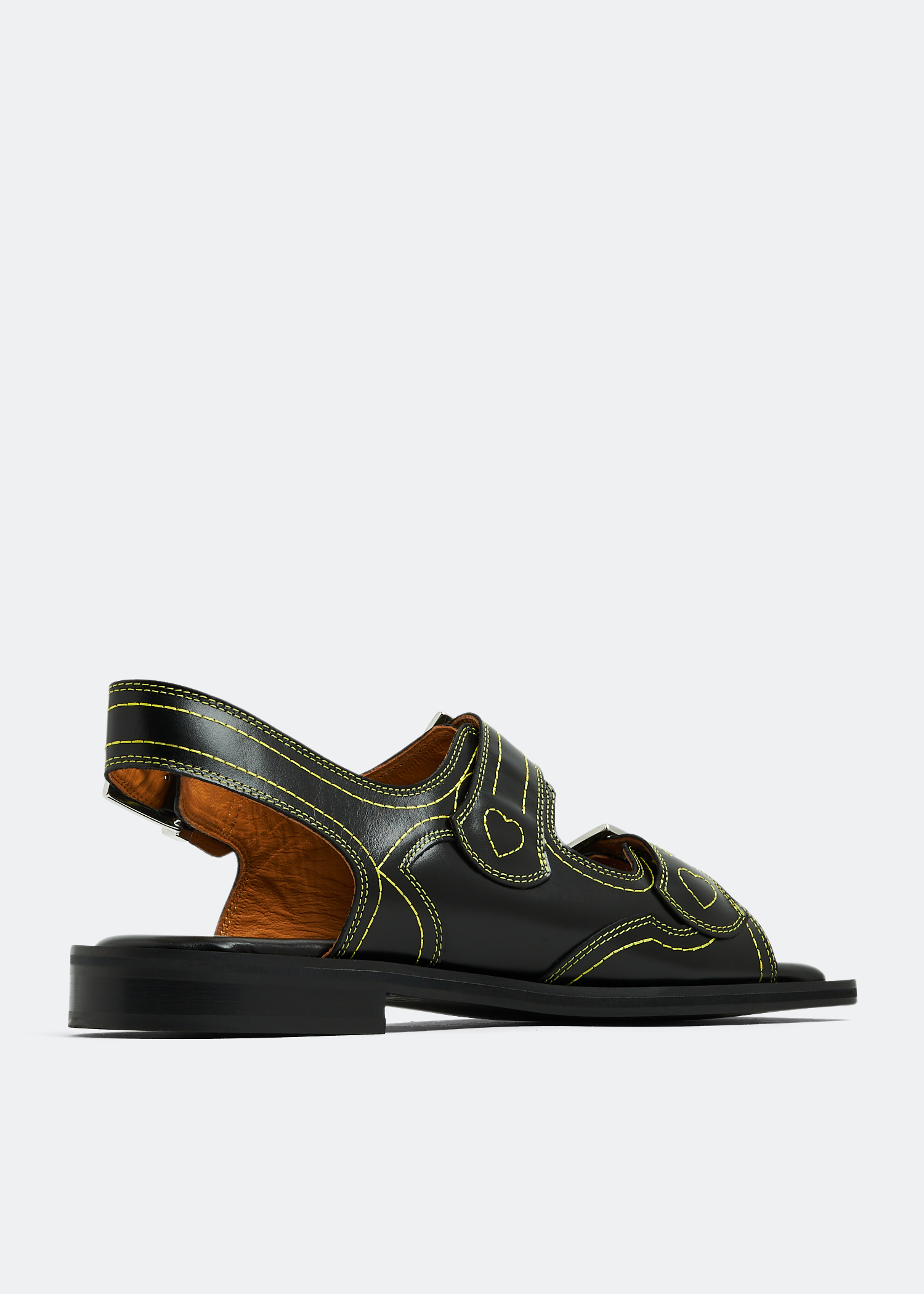 Ganni Embroidered Western sandals for Women - Black in Qatar