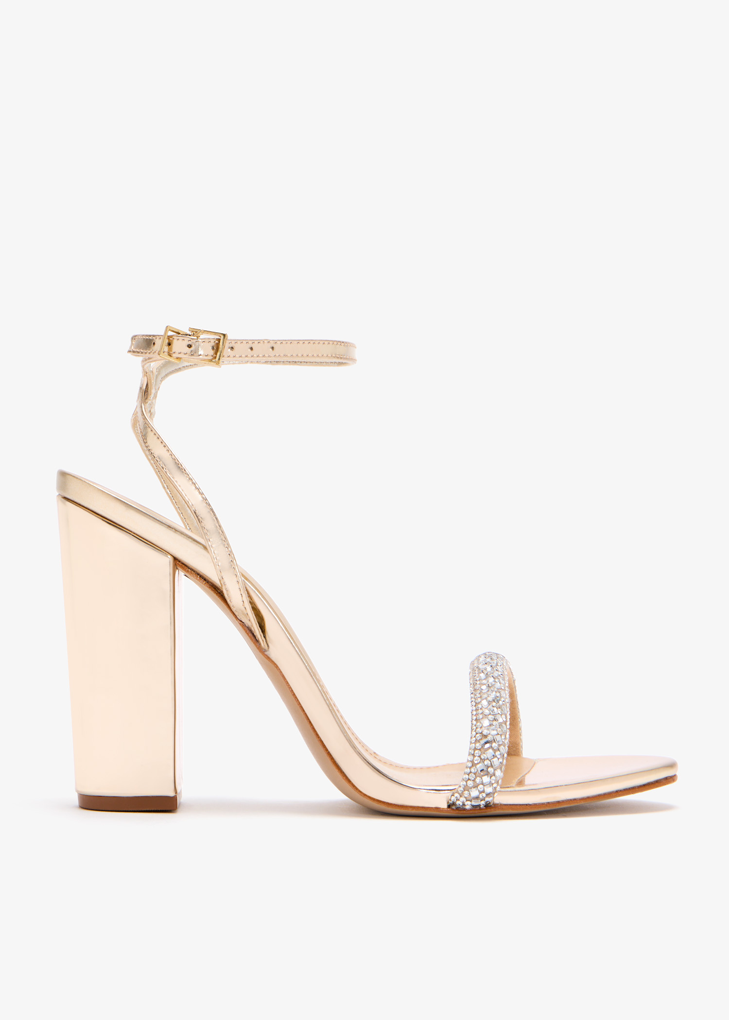Schutz Crystal-embellished sandals for Women - Gold in UAE | Level