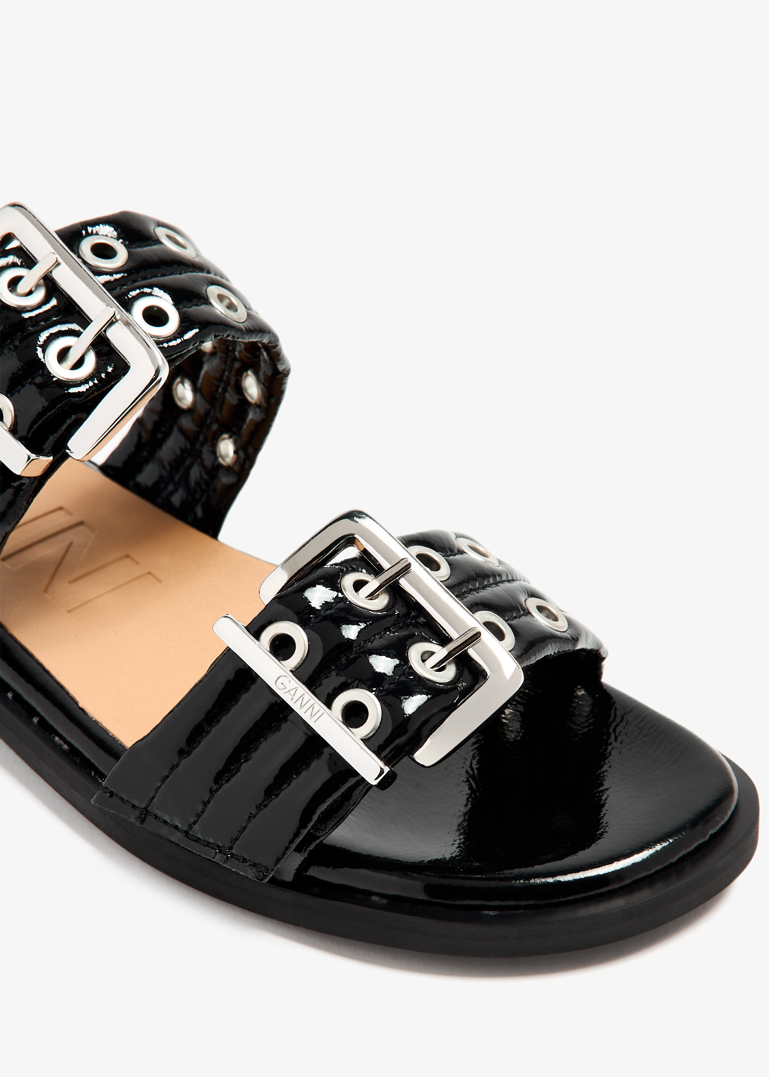 Ganni Feminine buckle sandals for Women - Black in USA | Level Shoes