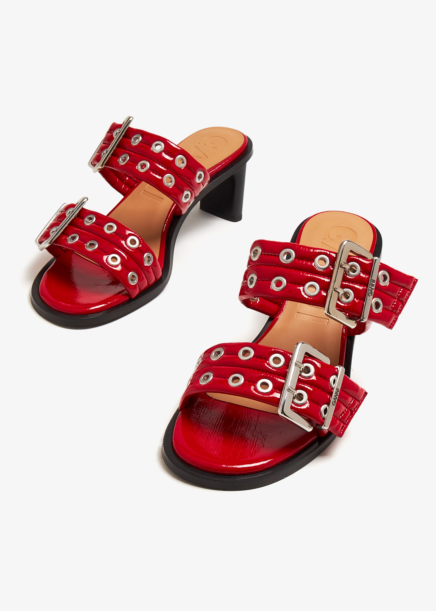【関税込み】Feminine Sandals - Ganni - Synthetic - Burgundy Feminine Sandals - Ganni - Synthetic - Burgundy