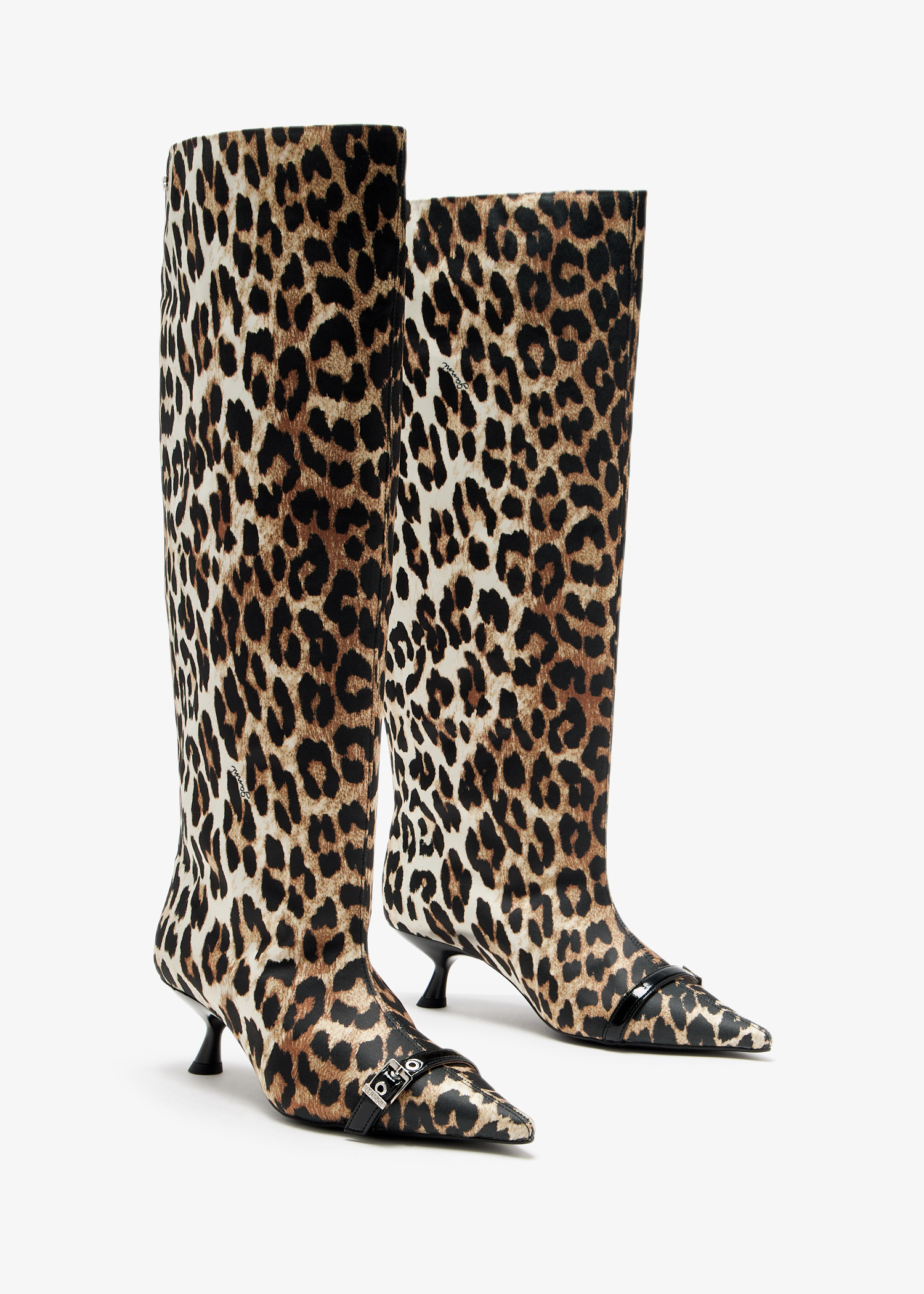 Ganni Leopard Eyelets high-shaft boots for Women - Animal