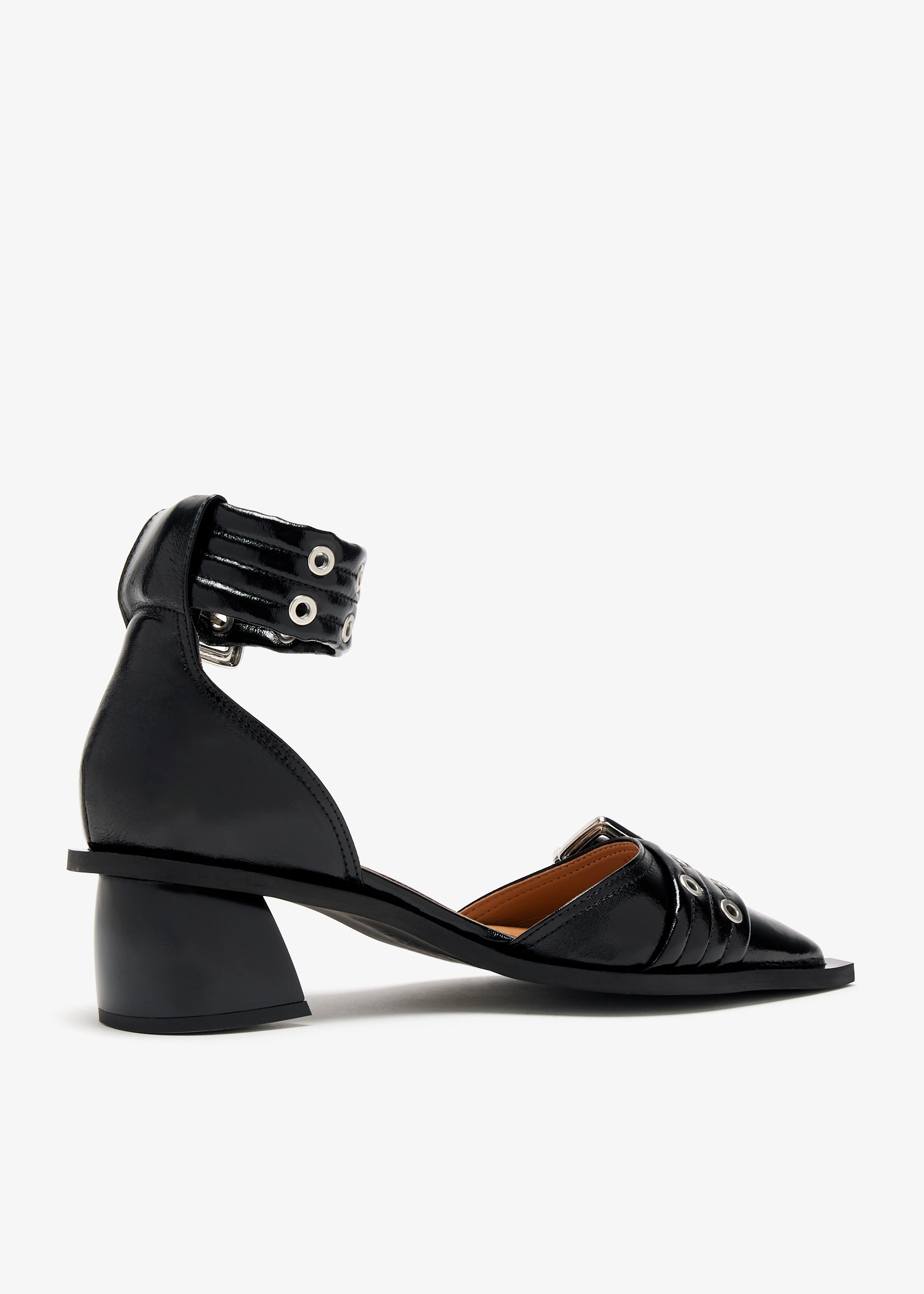 【関税&送料込】Ganni Buckle Pump Black Black Chunky Buckle Open Cut Pumps | GANNI US