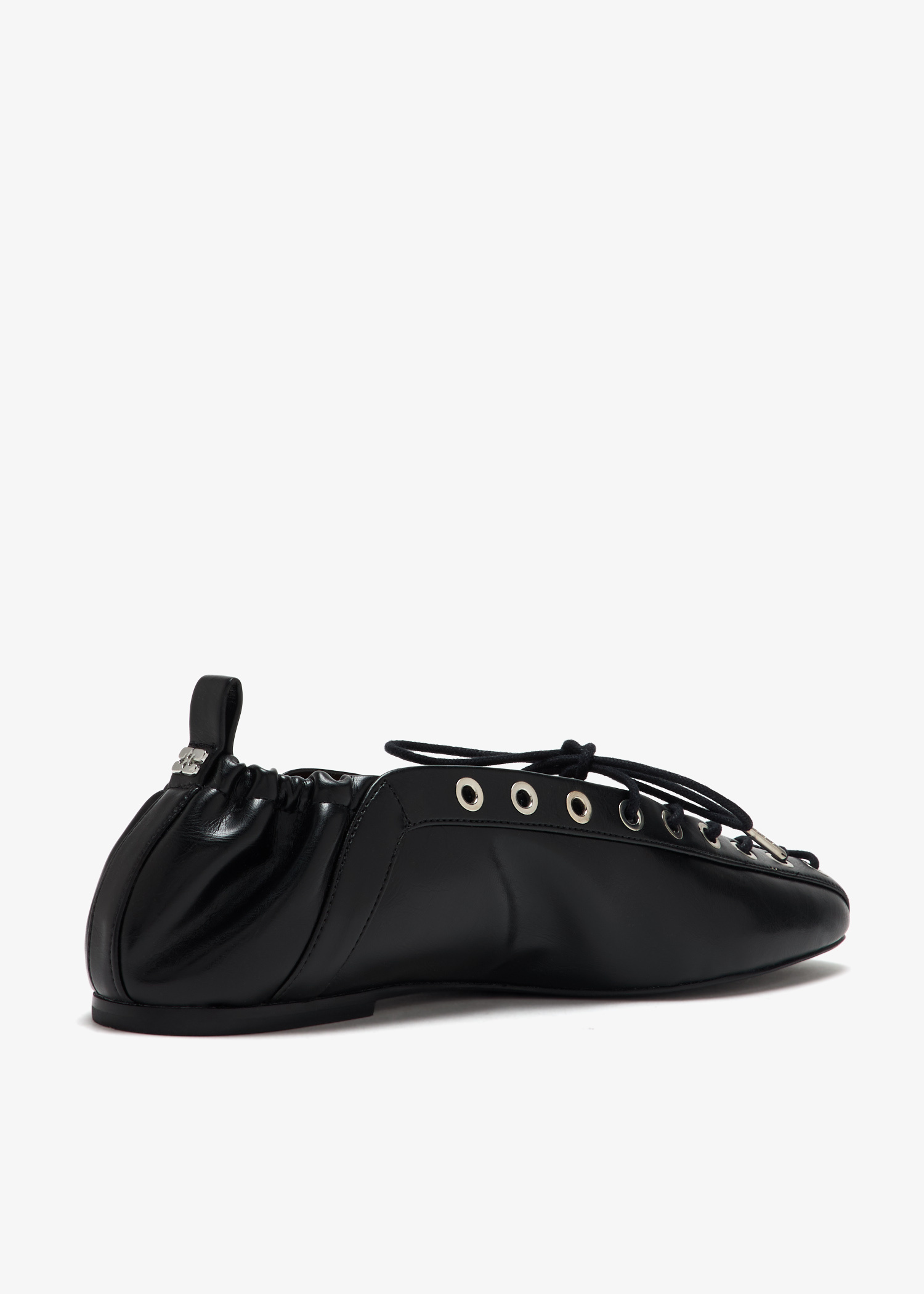 靴 GANNI Scrunchle Ballerina SugarPlum 38 GANNI Women's' Scrunchie Ballerina Flats in Silver | LN-CC®