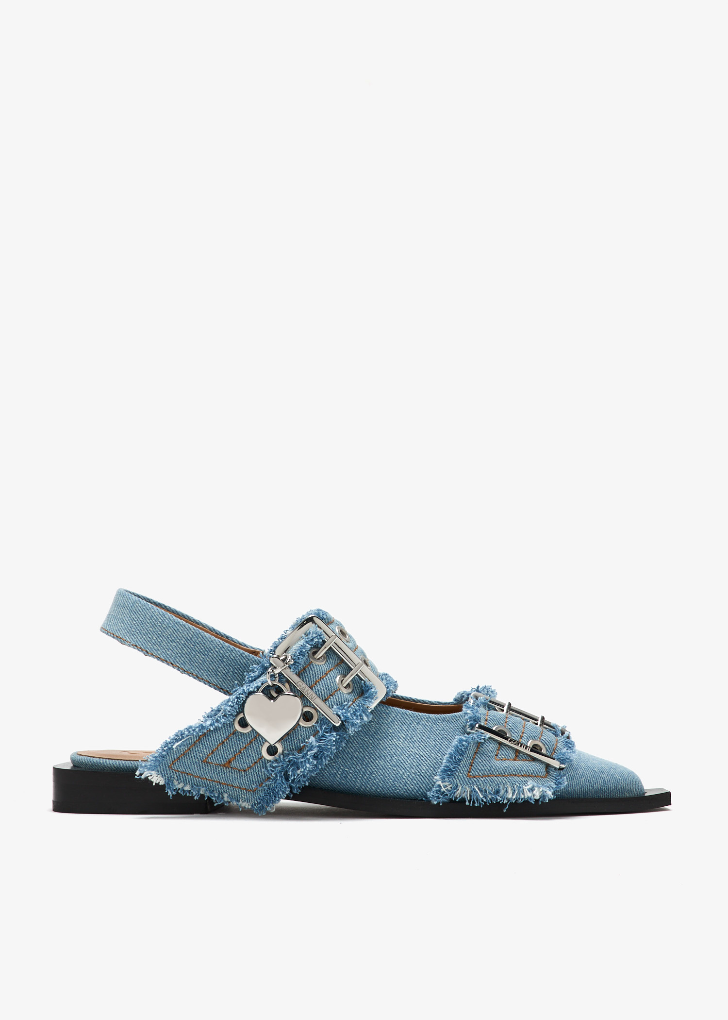 Ganni Feminine Buckle ballerinas for Women - Blue in USA