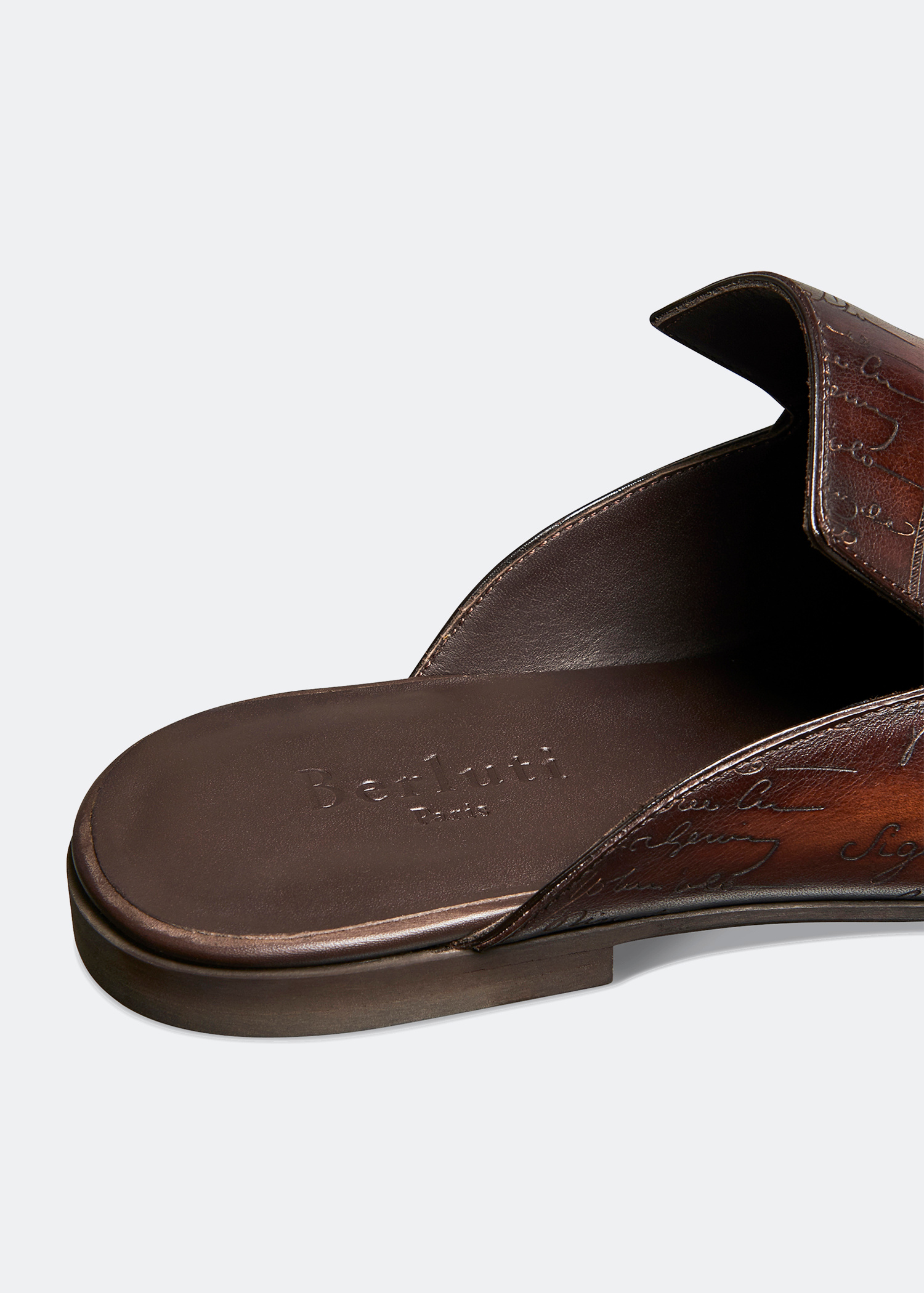 Berluti Cyrus Scritto Leather Slides size 9.5 Berluti Sifnos Scritto leather sandals Berluti main image 4