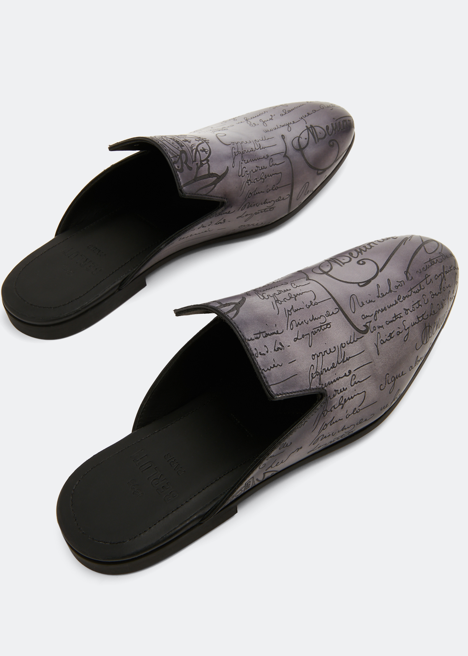 Berluti Cyrus Oman leather slippers for Men - Grey in UAE | Level