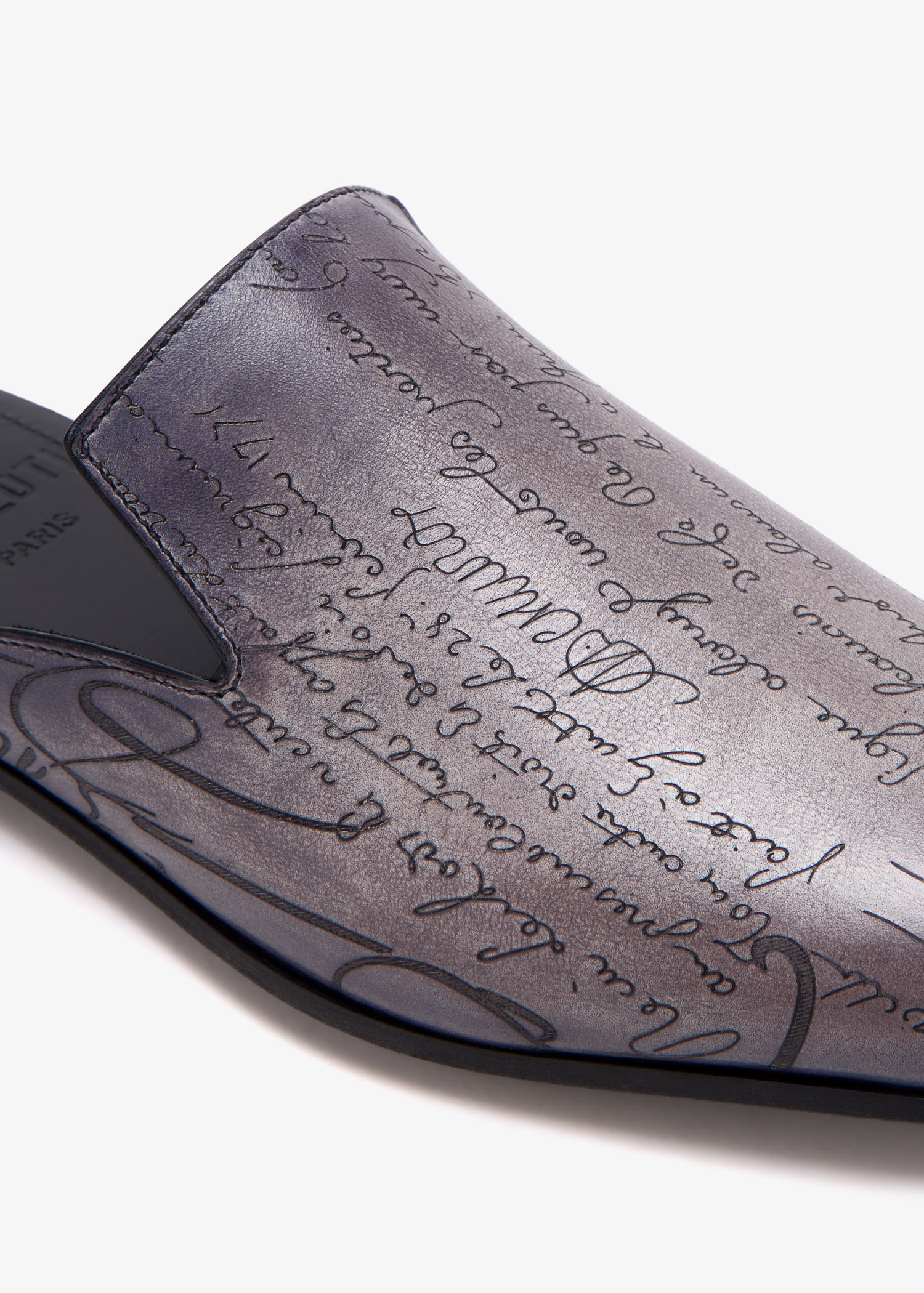 Berluti Cyrus Oman leather slippers for Men - Grey in UAE | Level