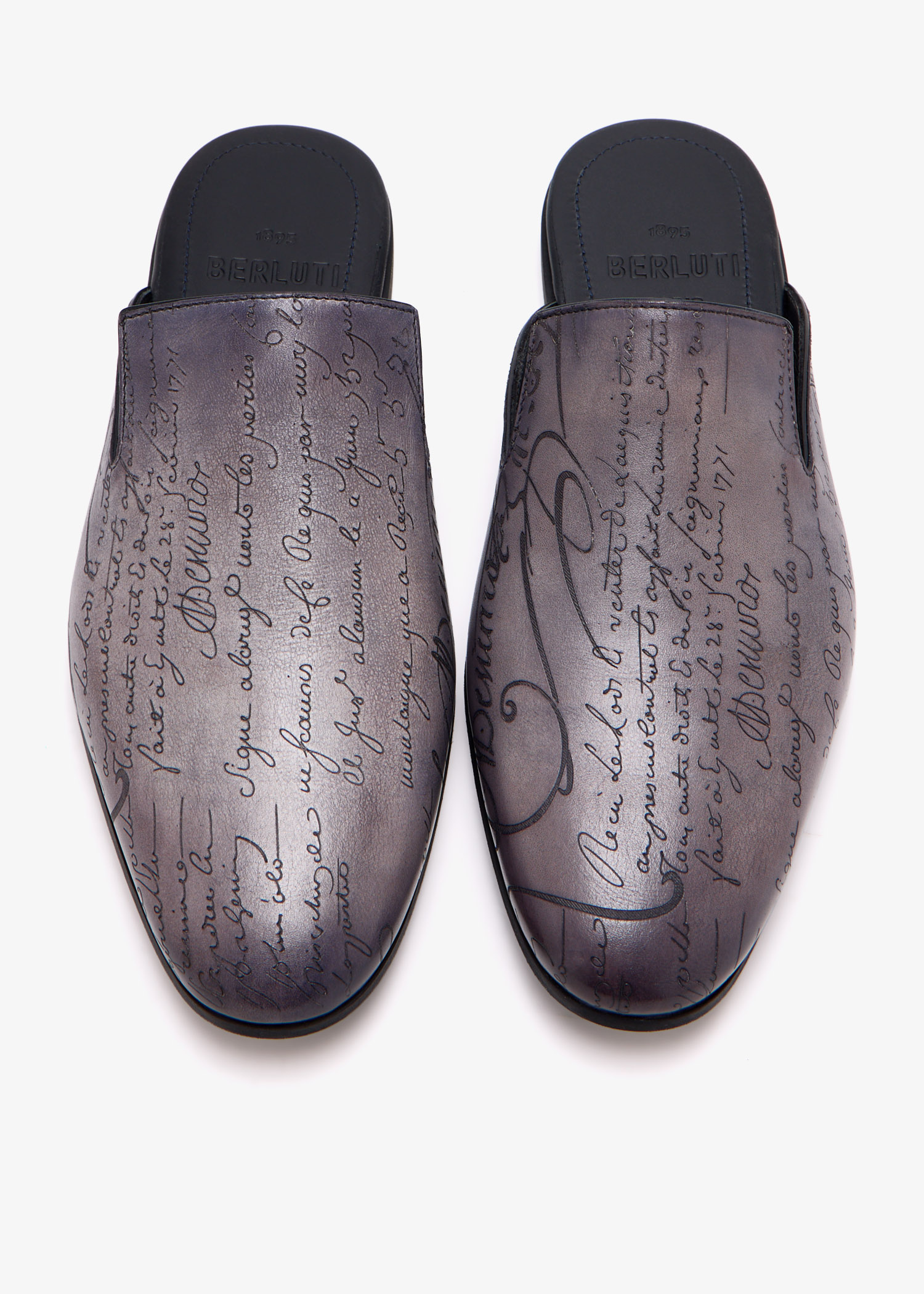 Berluti Cyrus Oman leather slippers for Men - Grey in Oman | Level