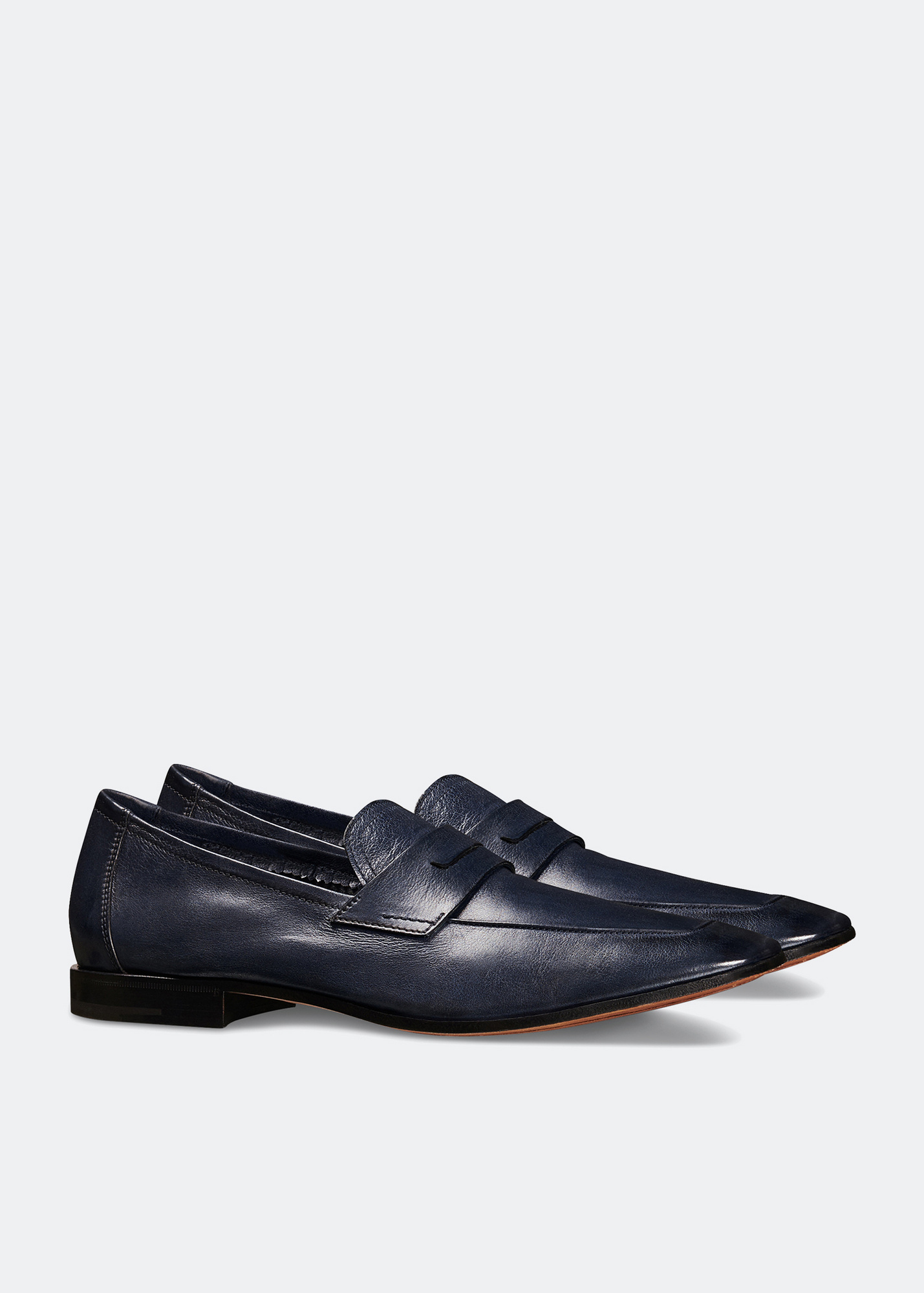 Berluti Lorenzo Kangaroo leather loafers for Men - Blue in