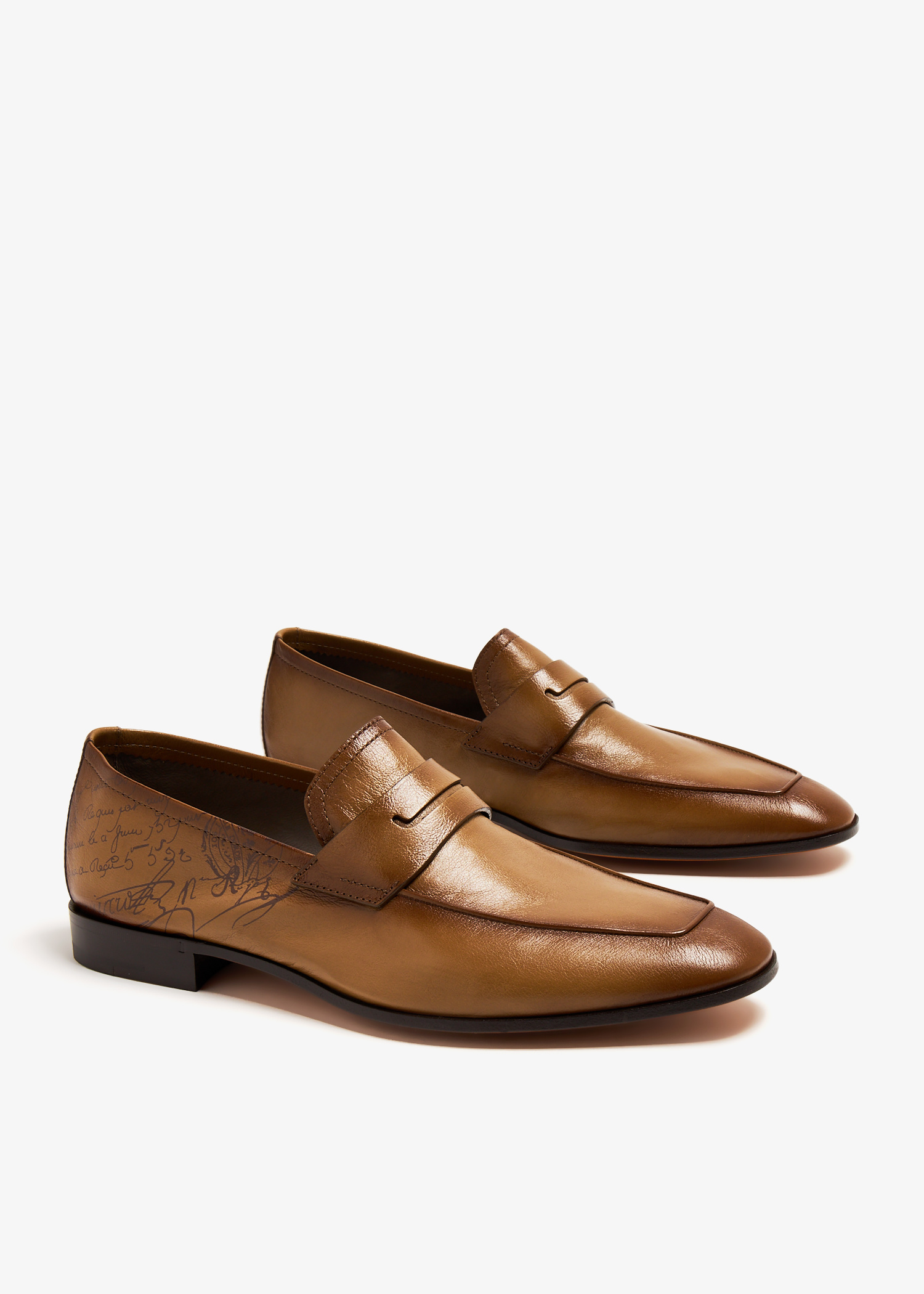 Berluti Lorenzo Kangaroo leather loafers for Men - Brown in