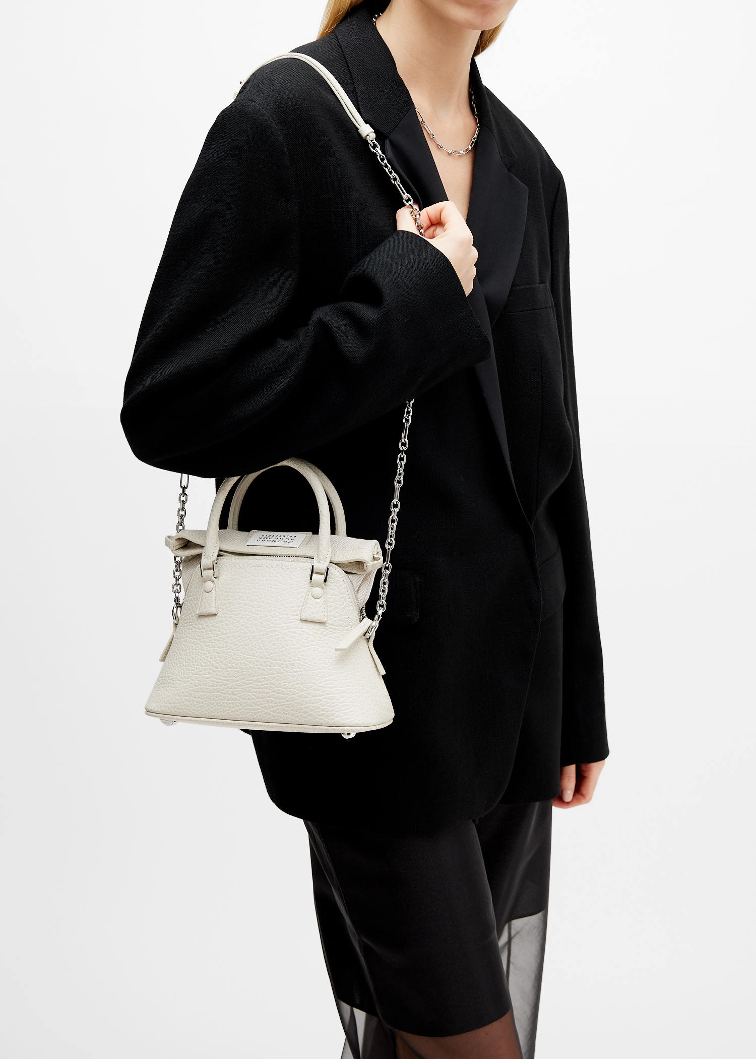 ブラック＆オフホワイト ミニ 5AC Classic バッグ MAISON MARGIELA】ブラックオフホワイトミニ5AC Classicバッグ