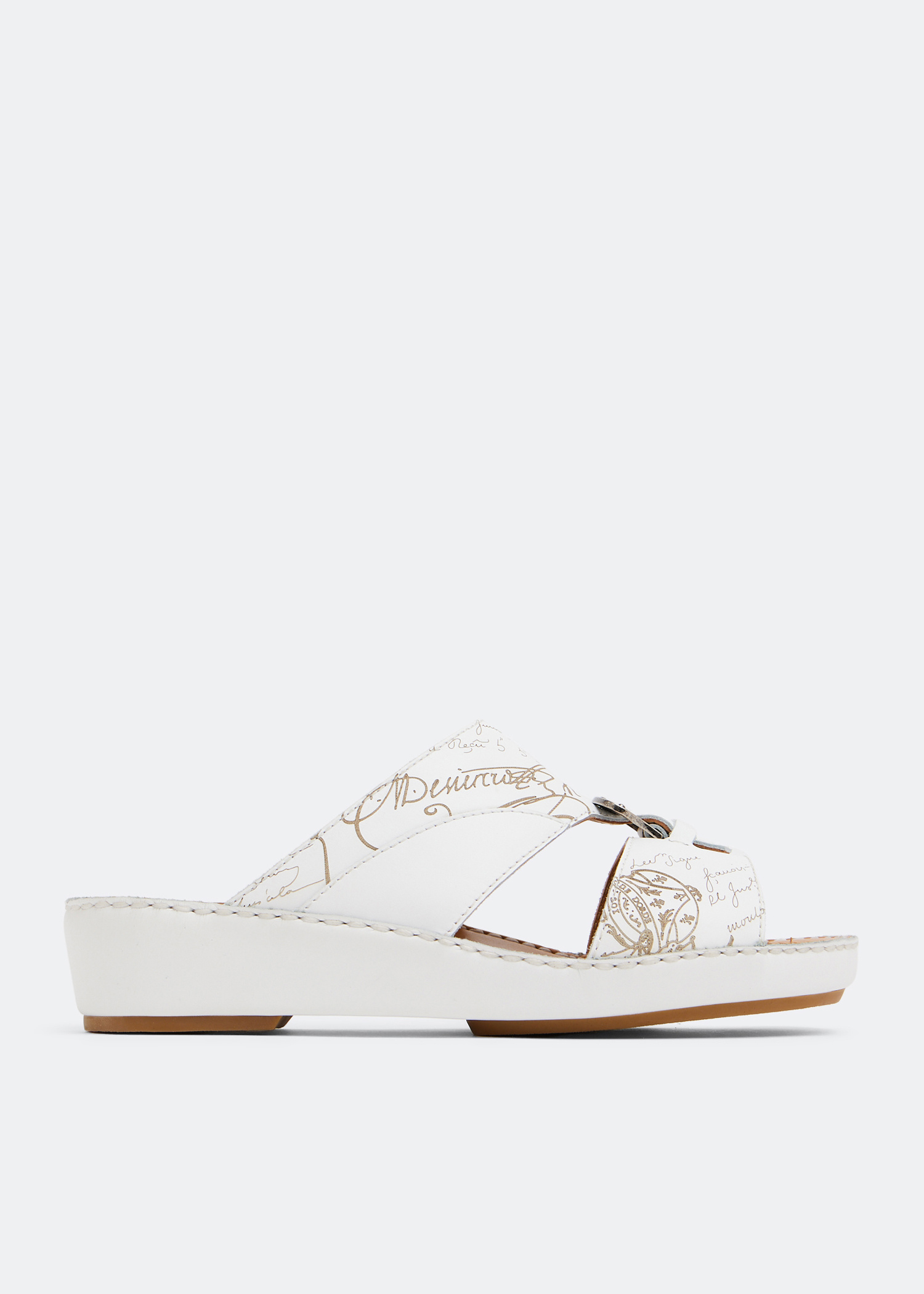 Berluti Dubai leather sandals for Men - White in Qatar