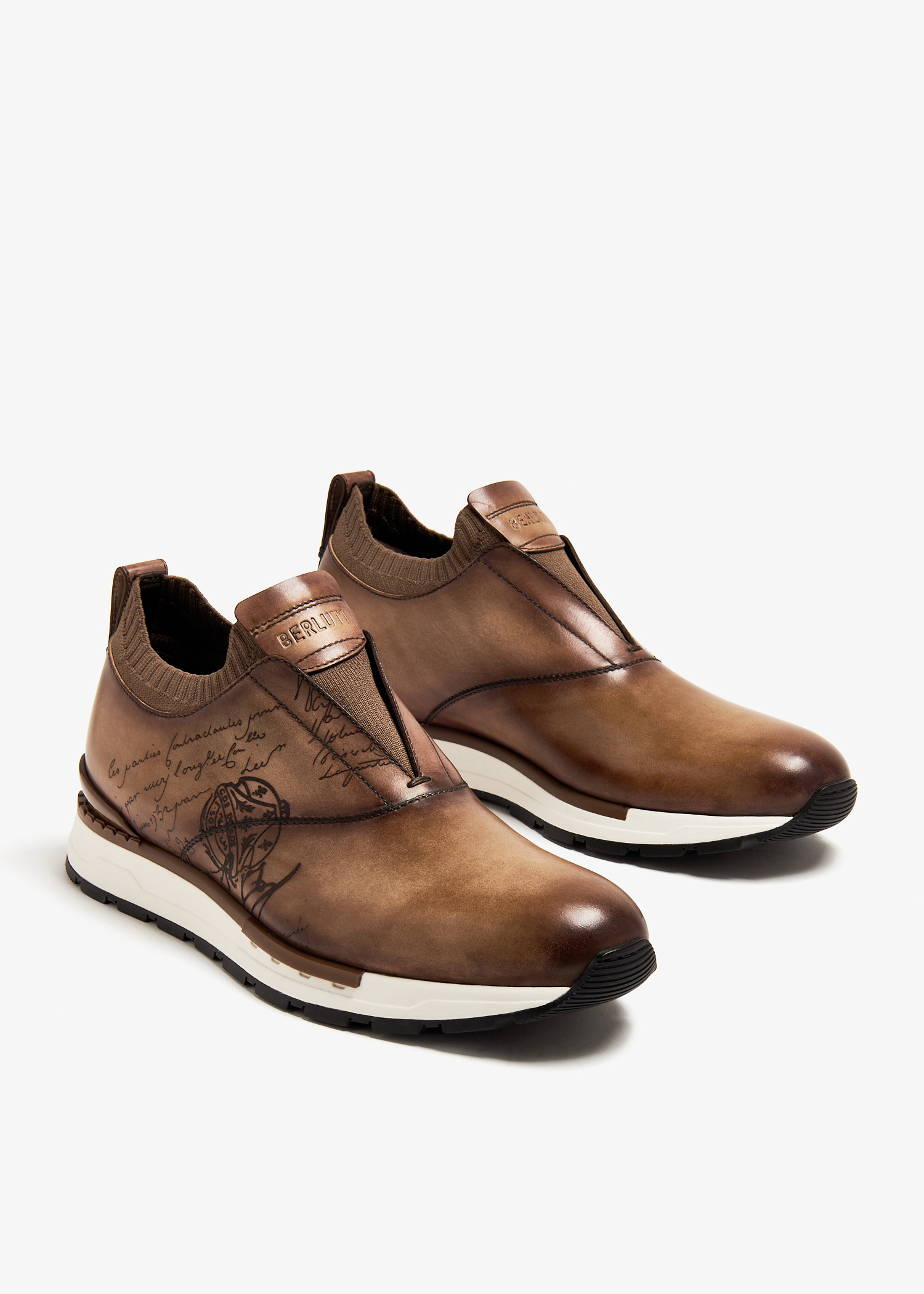 Berluti Fast Track leather sneakers for Men - Brown in Qatar