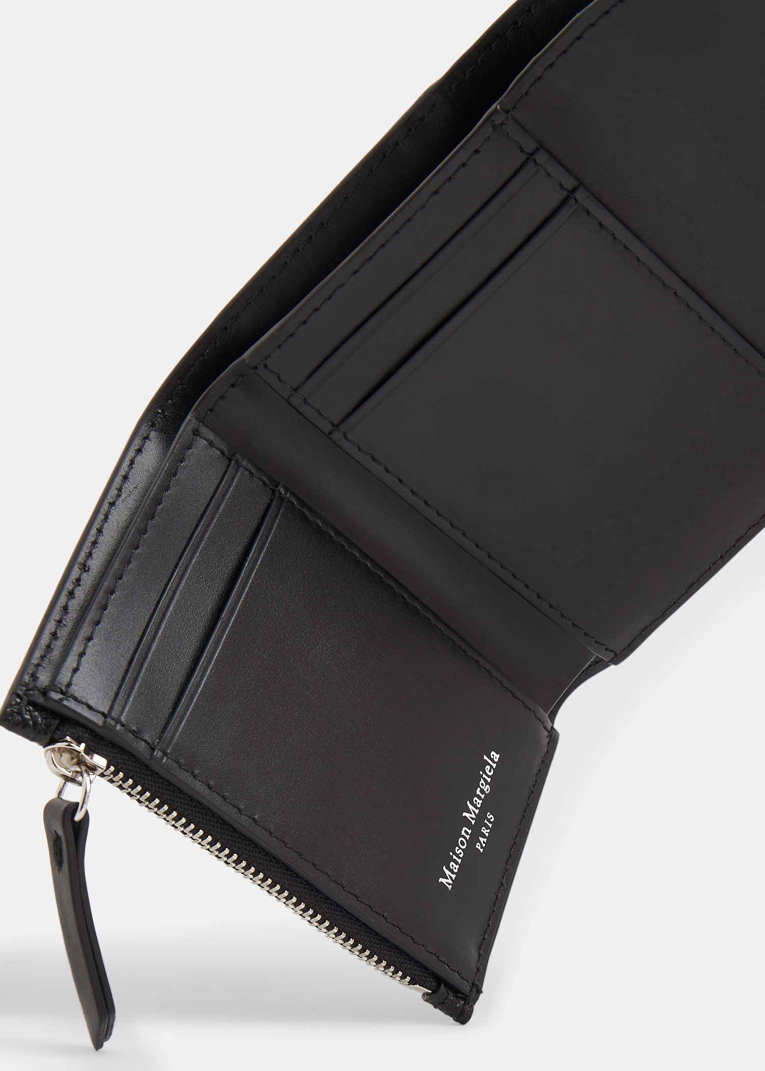 Maison Margiela Zip compact tri-fold wallet for Men - Black