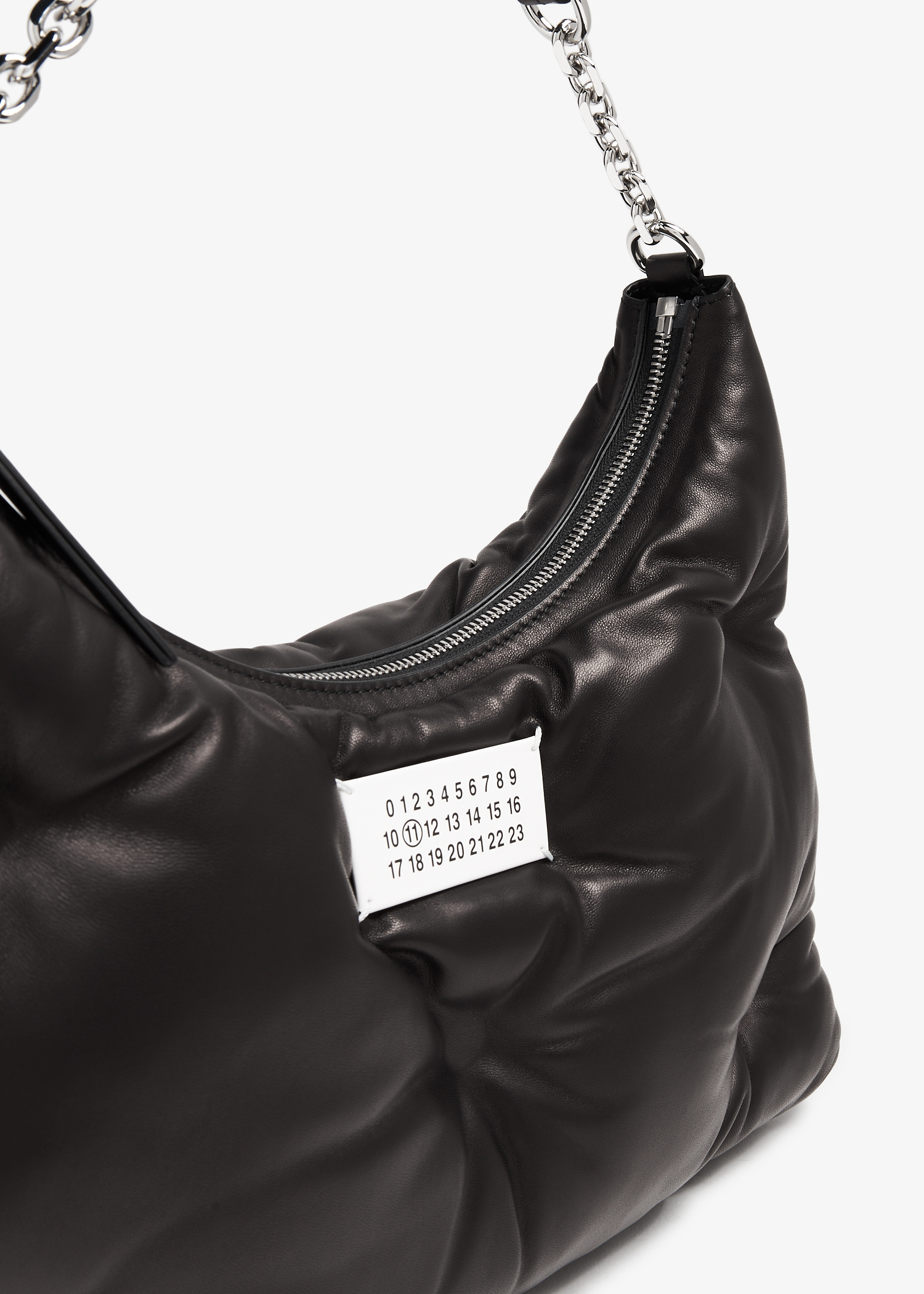 【Maison Margiela】Glam Slam Hobo Medium SB3WG0020P4300T8013 Maison Margiela Glam Slam medium hobo bag for Women - Black