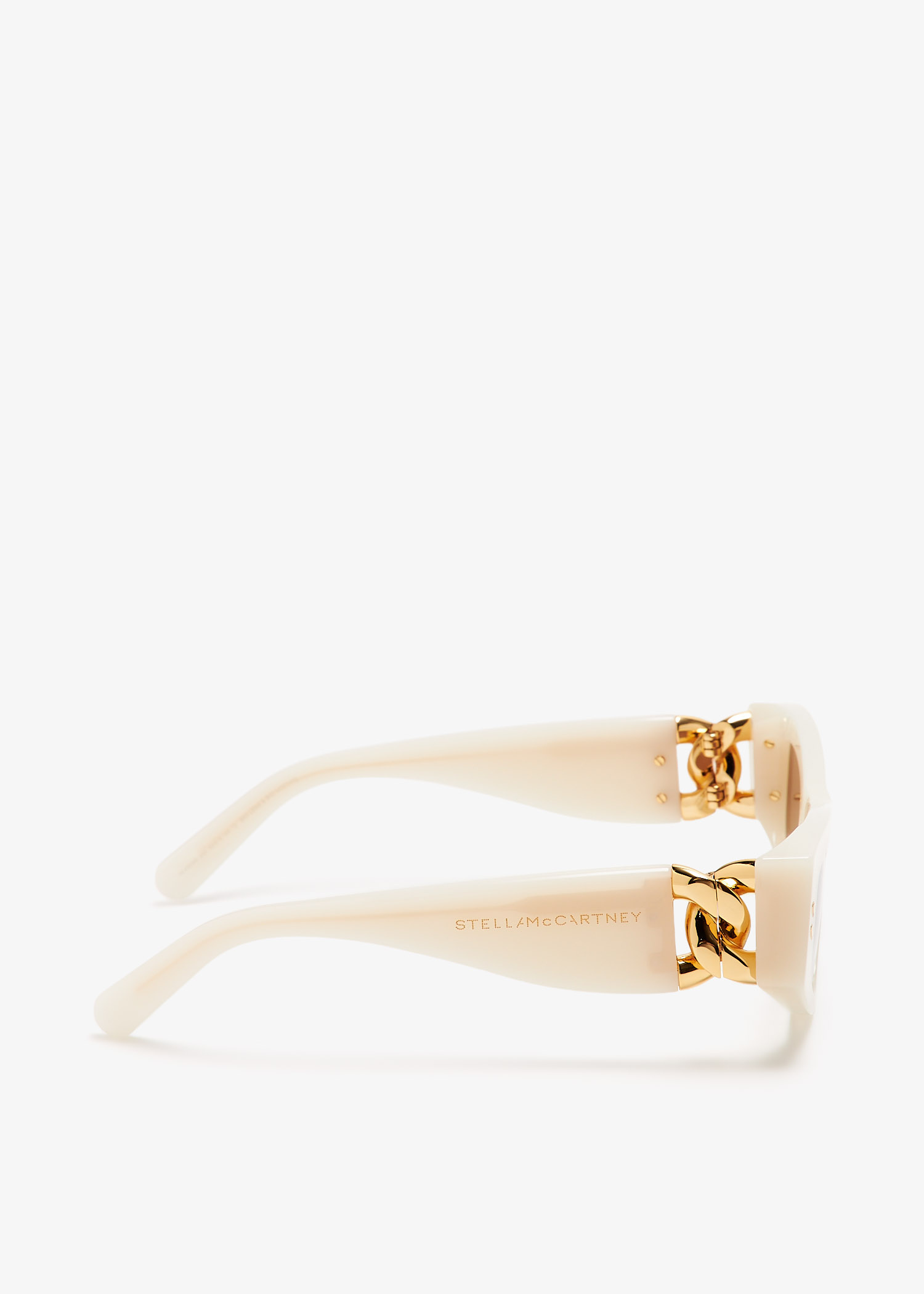 Stella McCartney White Modern Cat-Eye Sunglasses Stella McCartney SC0064S 004 51:21 140 Nude Unisex  main image 3