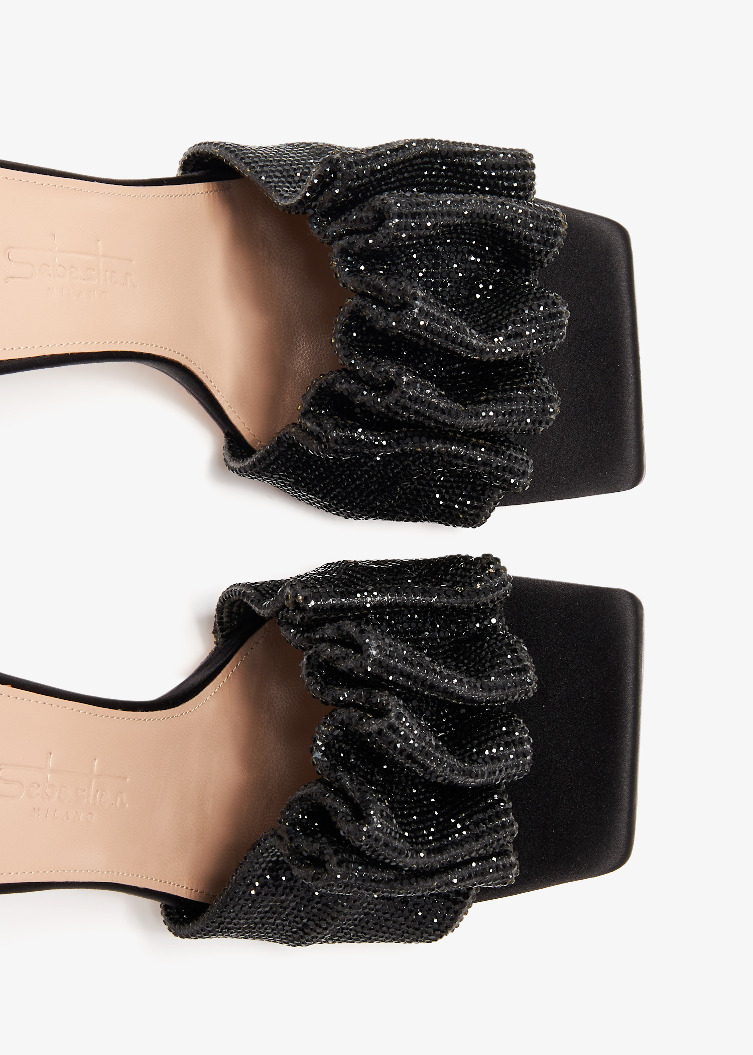 Sebastian Milano Cher crystal 95 mules for Women - Black in