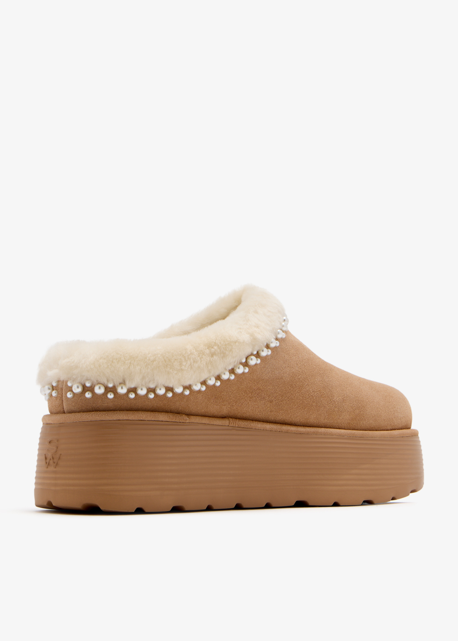 ★Stuart Weitzman NELLIE PEARL FLATFORM ラウンドトゥ ブーツ Stuart Weitzman Nellie Pearl flatform mules for Women