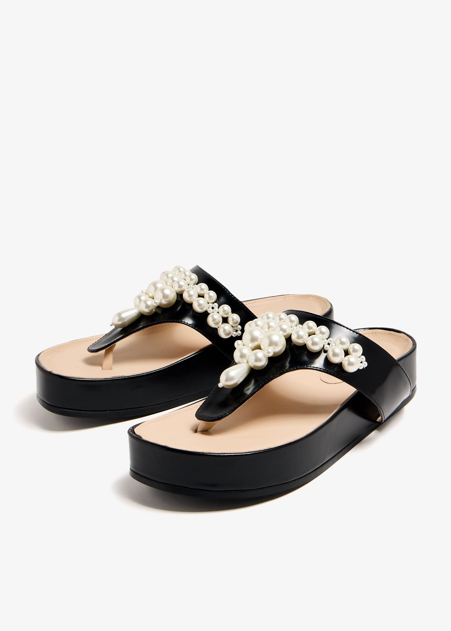 Simone Rocha Beaded thong sandals for Women - Black in UAE