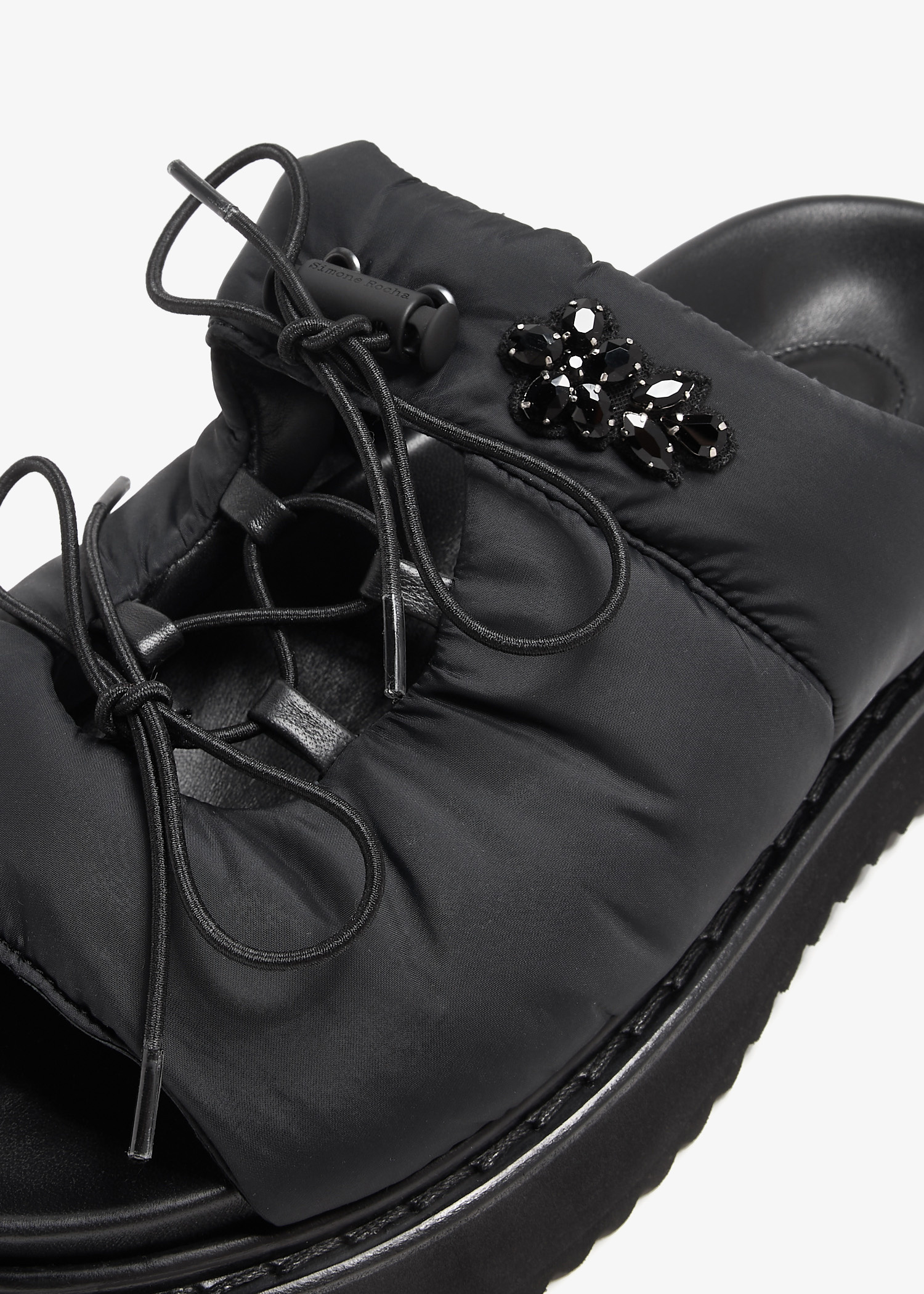 【Simone Rocha】ブラック Ghillie プラットフォーム ブローグ Black Platform Ghillie Brogues by Simone Rocha on Sale