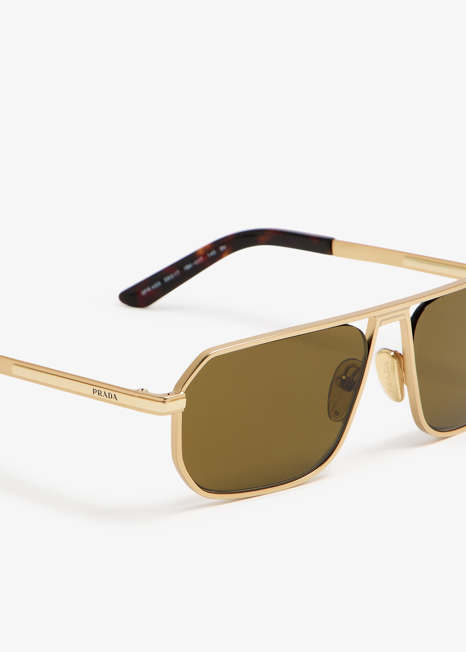 PRADA Sunglasses 鼈甲 ゴールド イタリア製 ロゴ刻印 グリーン PRADA Sunglasses 鼈甲 ゴールド イタリア製 ロゴ刻印 グリーン
