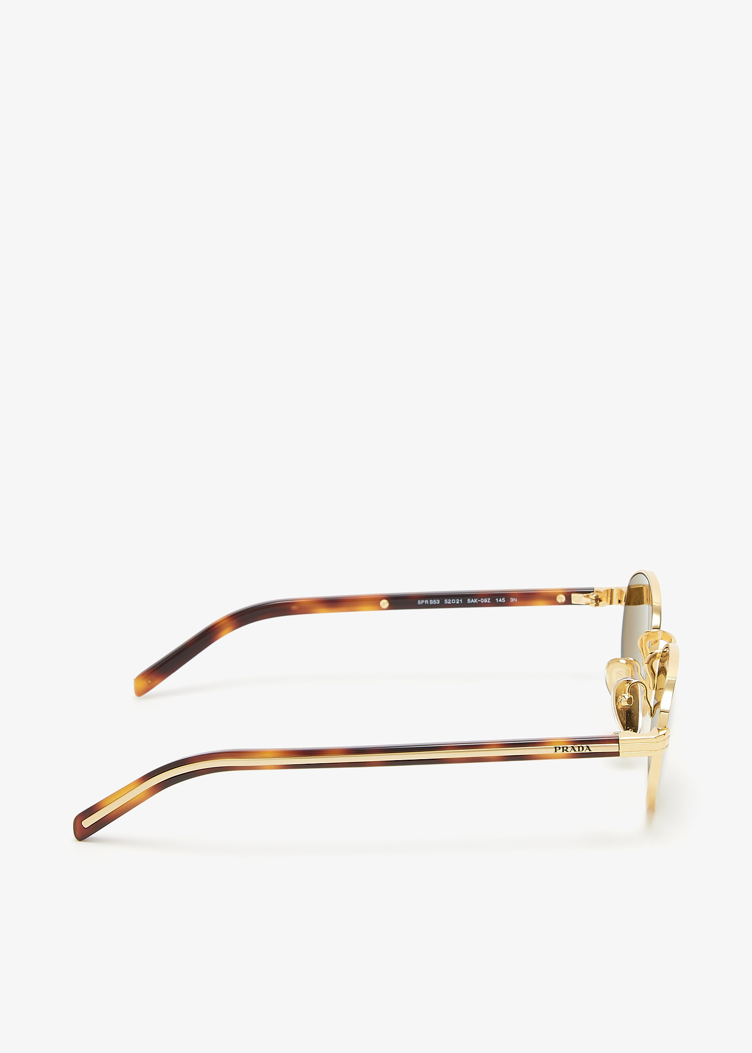 PRADA Sunglasses 鼈甲 ゴールド イタリア製 ロゴ刻印 グリーン PRADA Sunglasses 鼈甲 ゴールド イタリア製 ロゴ刻印 グリーン