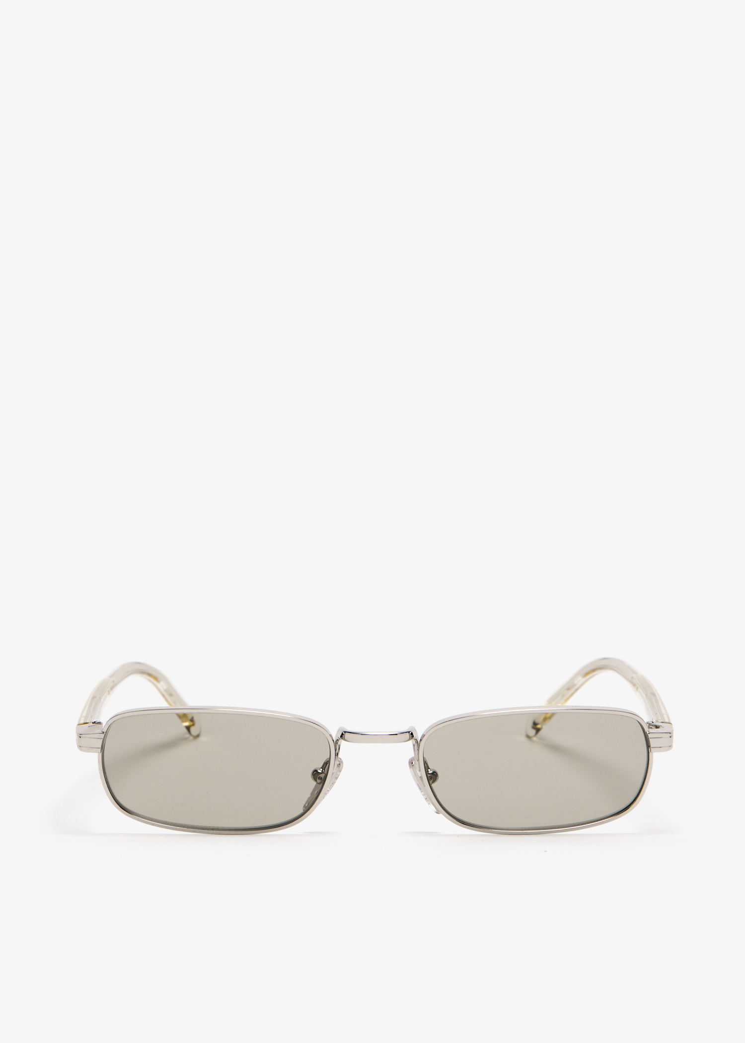 Prada Iconic metal plaque sunglasses for Men - Silver in Oman