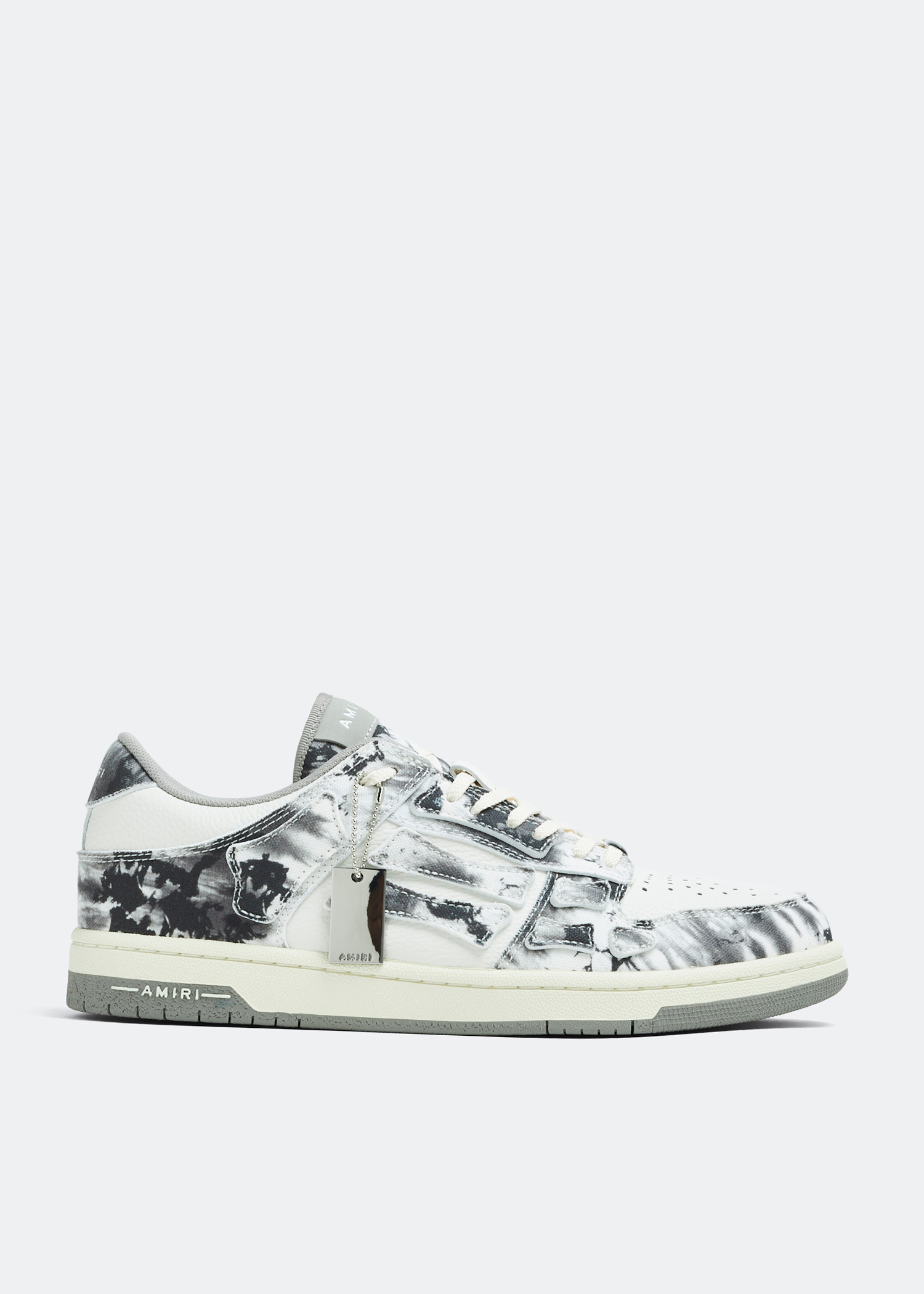 スニーカー AMIRI FW25 SKEL LOW TOP (AWFOSR1109 FROSTIE GR) Amiri Bandana Denim Skeleton Top Low Sneaker in Black | FWRD