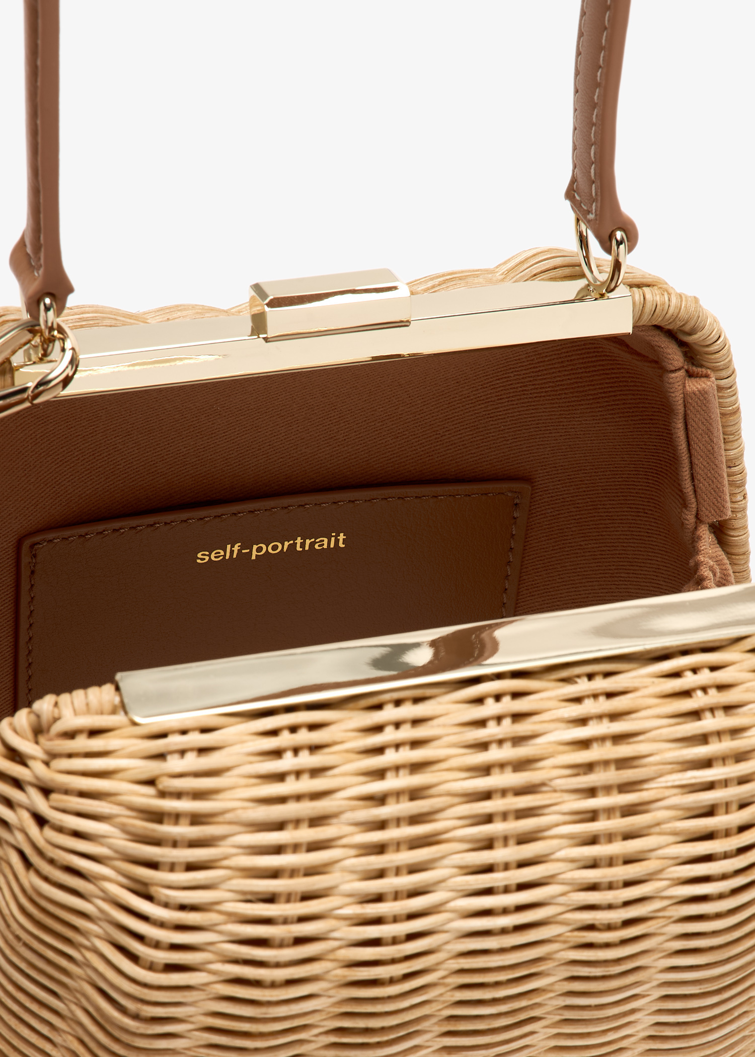 Self-Portrait Rattan bag for Women - Beige in UAE | Level Shoes