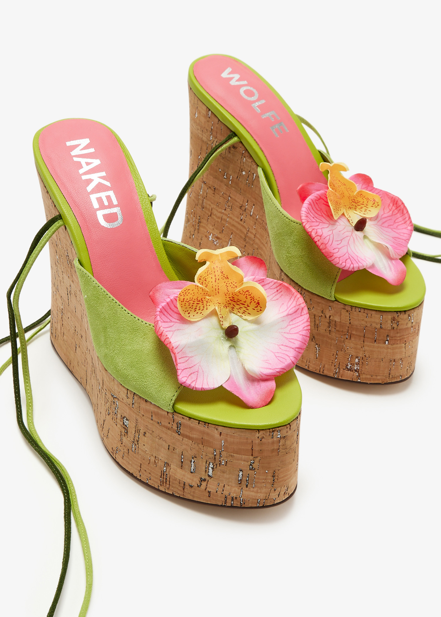 Naked Wolfe Sunflower wedge sandals for Women - Green in UAE