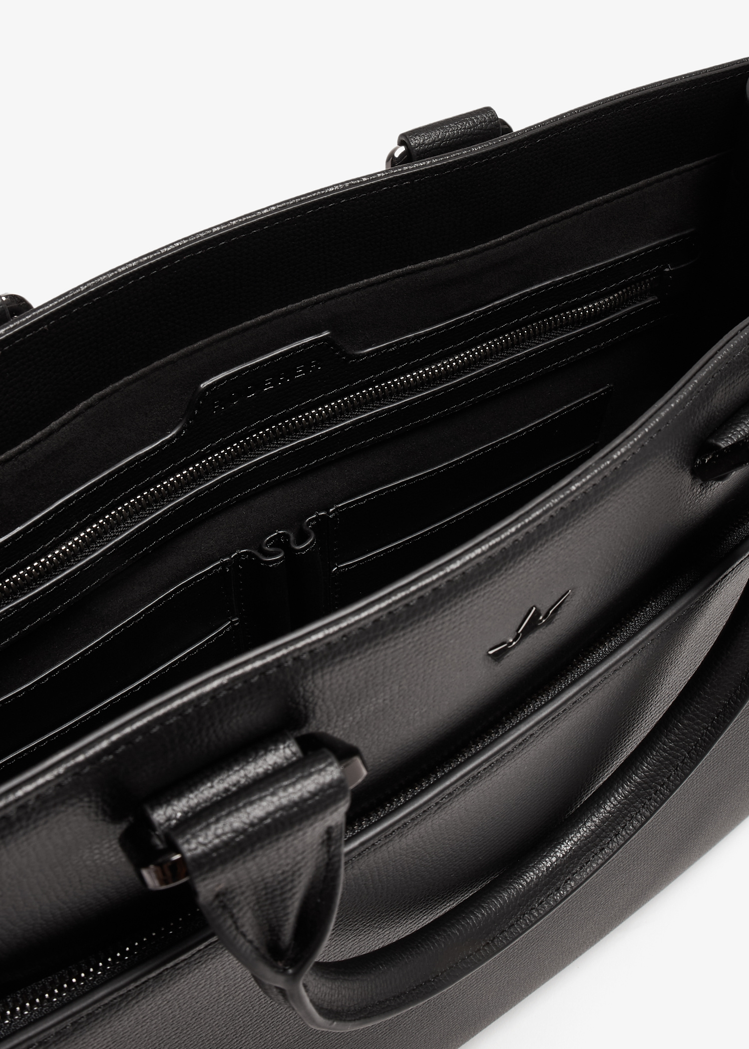 トートバッグ Roderer Black Italian Leather Black Award Double Briefcase Award Double Briefcase For Man > Italian Leather Black – RODERER