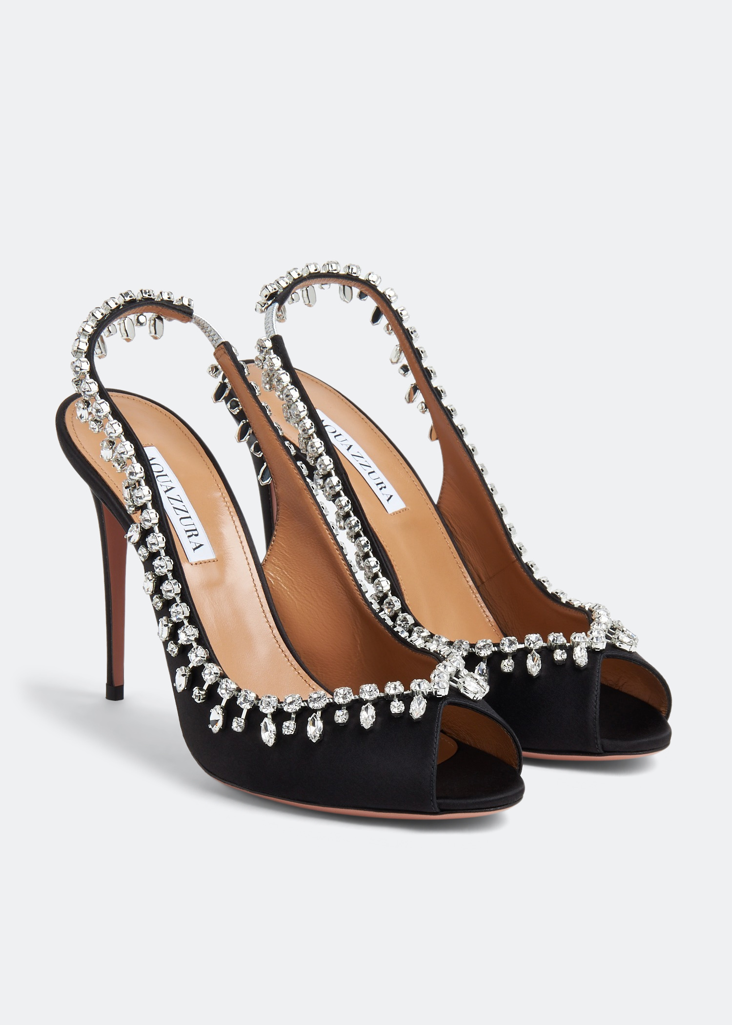 Aquazzura Temptation crystal 105 sandals for Women - Black