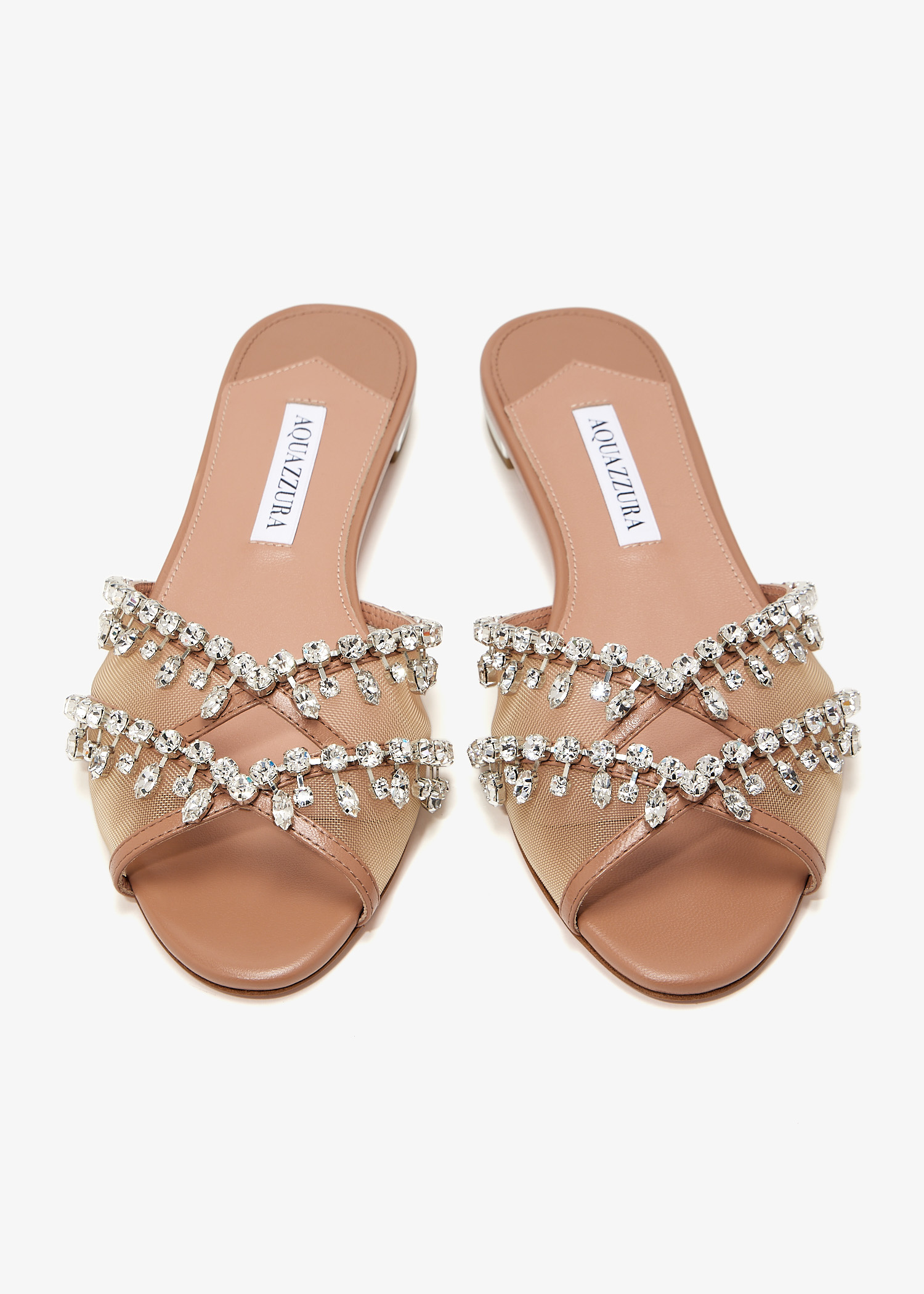【送料&関税込】Aquazzura Temptation Crystal Flats Temptation Crystal Sandal 105 PINK Aquazzura@ Official