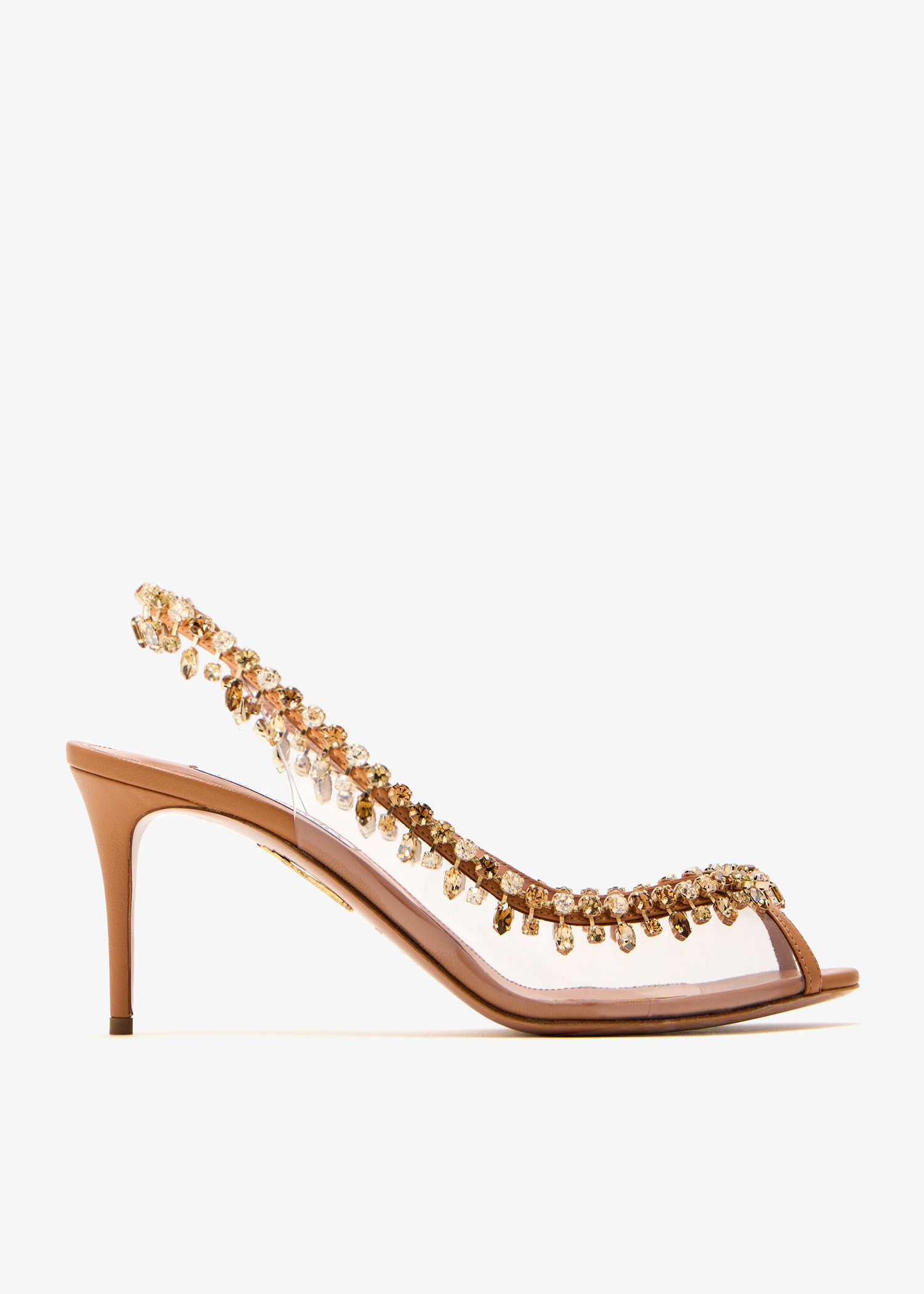 さわこ Aquazzura Temptation 75 crystal sandals for Women - Neutral in KSA