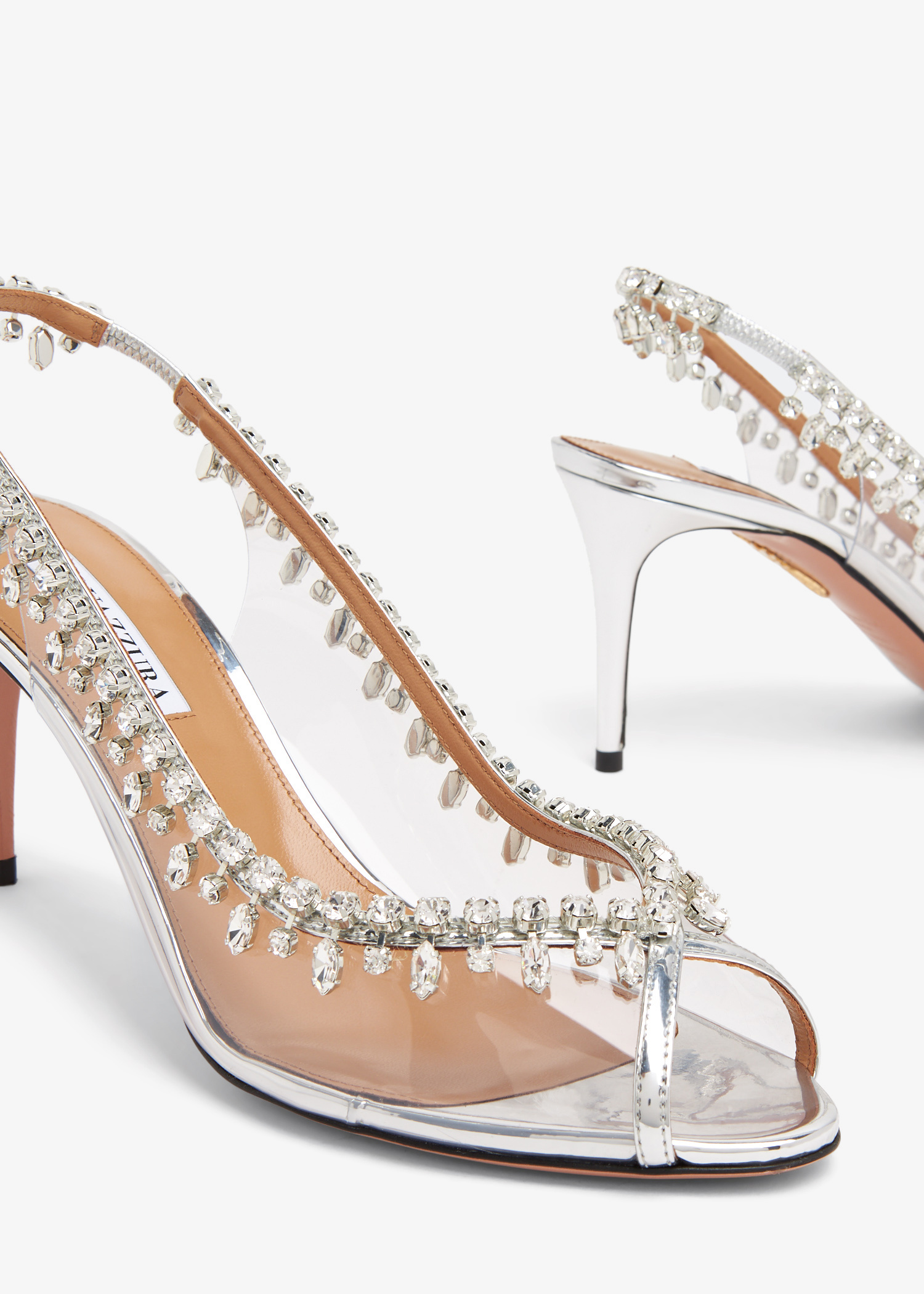 Aquazzura Temptation crystal sandals for Women - Silver in