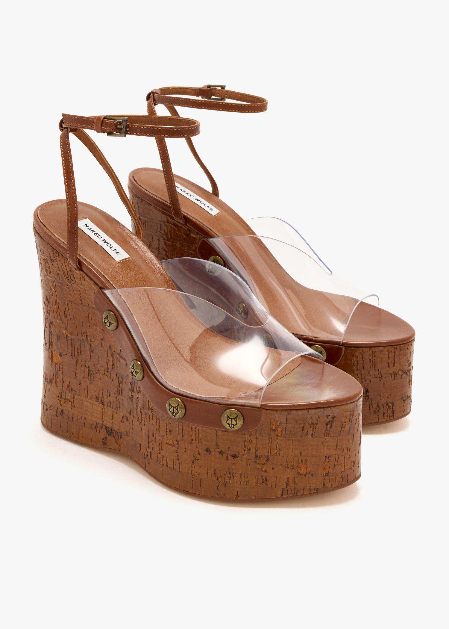 Naked Wolfe Tiger Lily wedge sandals for Women - Neutral in UAE