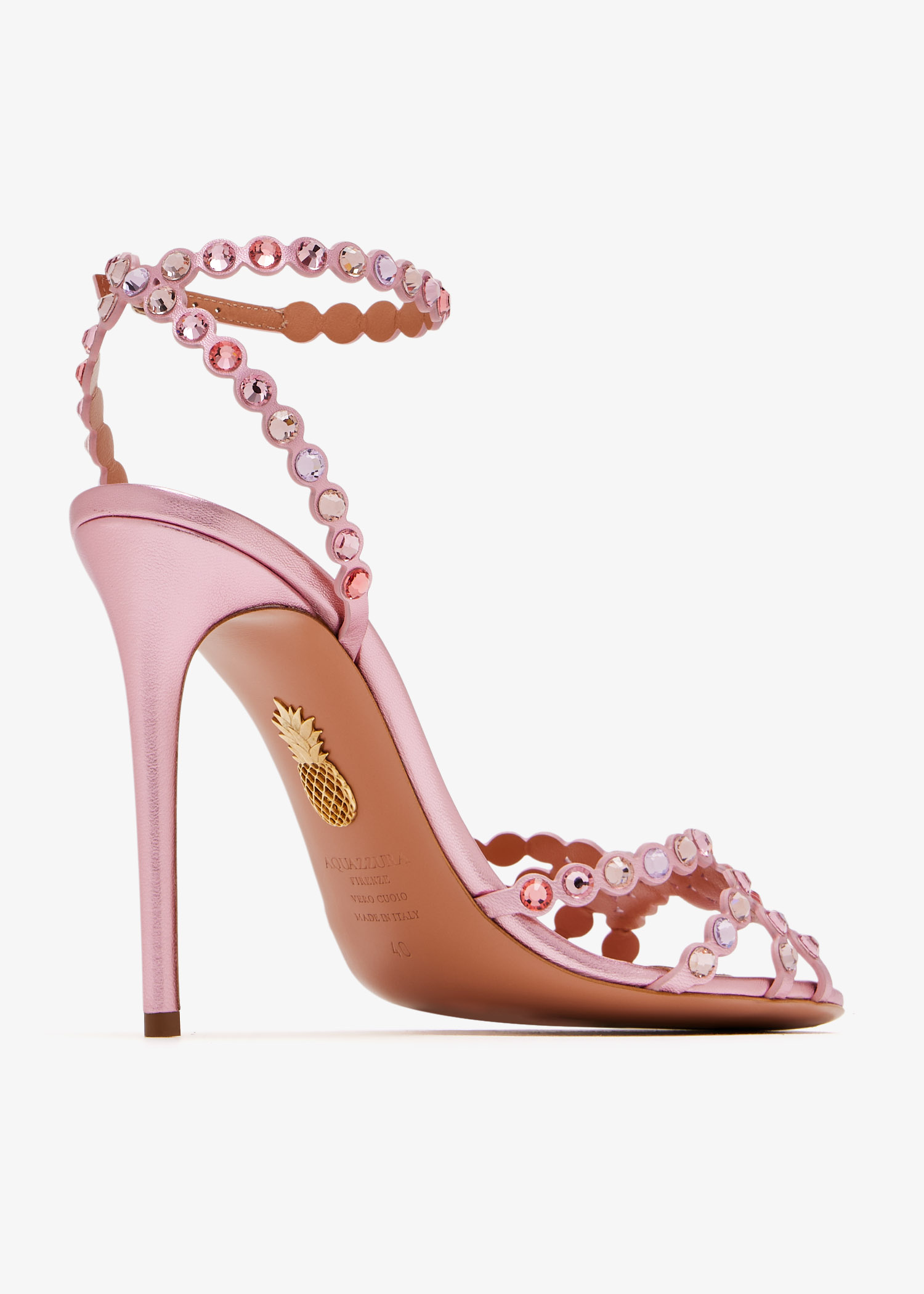 Sandales AQUAZZURA Tequila 85 En Cuir Blush - Taille 36, Talon Aiguille