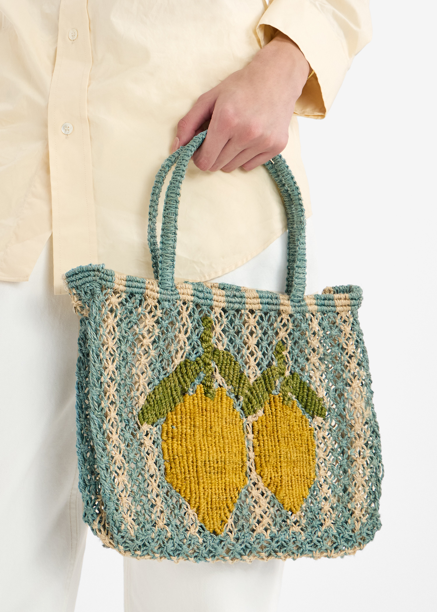 The Jacksons Tracy 2 lemons tote bag for Women - Blue in UAE