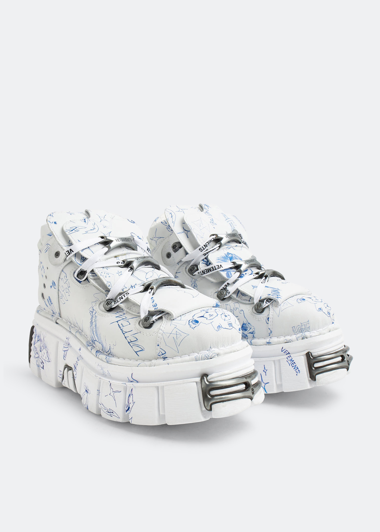 VETEMENTS x New Rock platform sneakers for Men - White in USA 