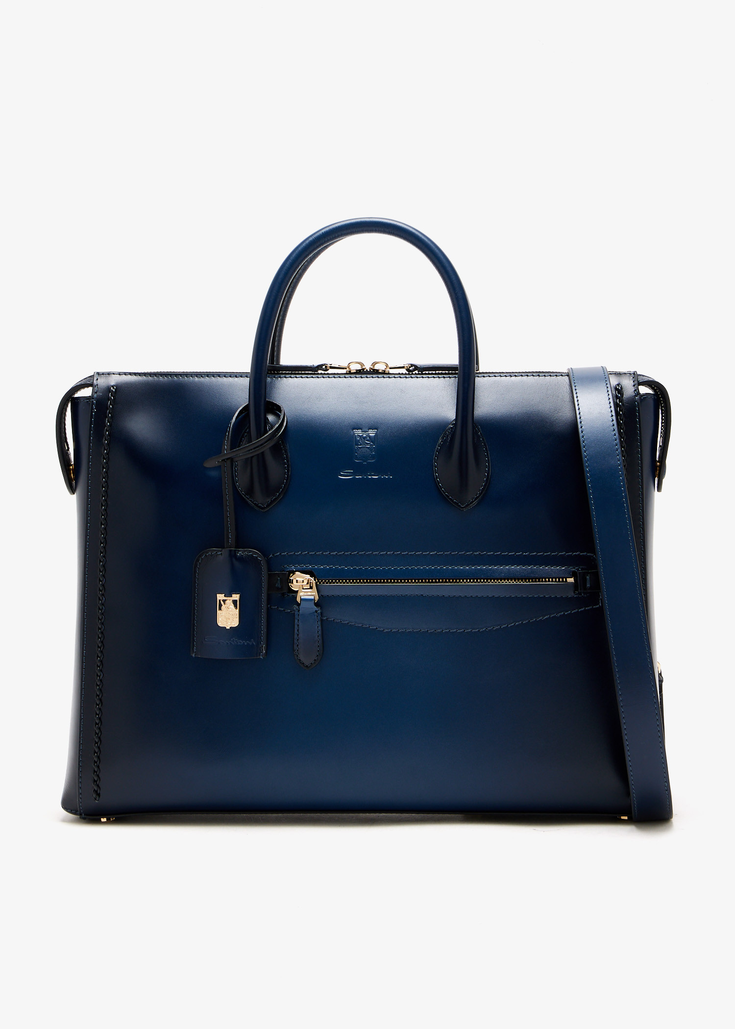Santoni Meraviglia Collection laptop bag for Men - Blue in USA