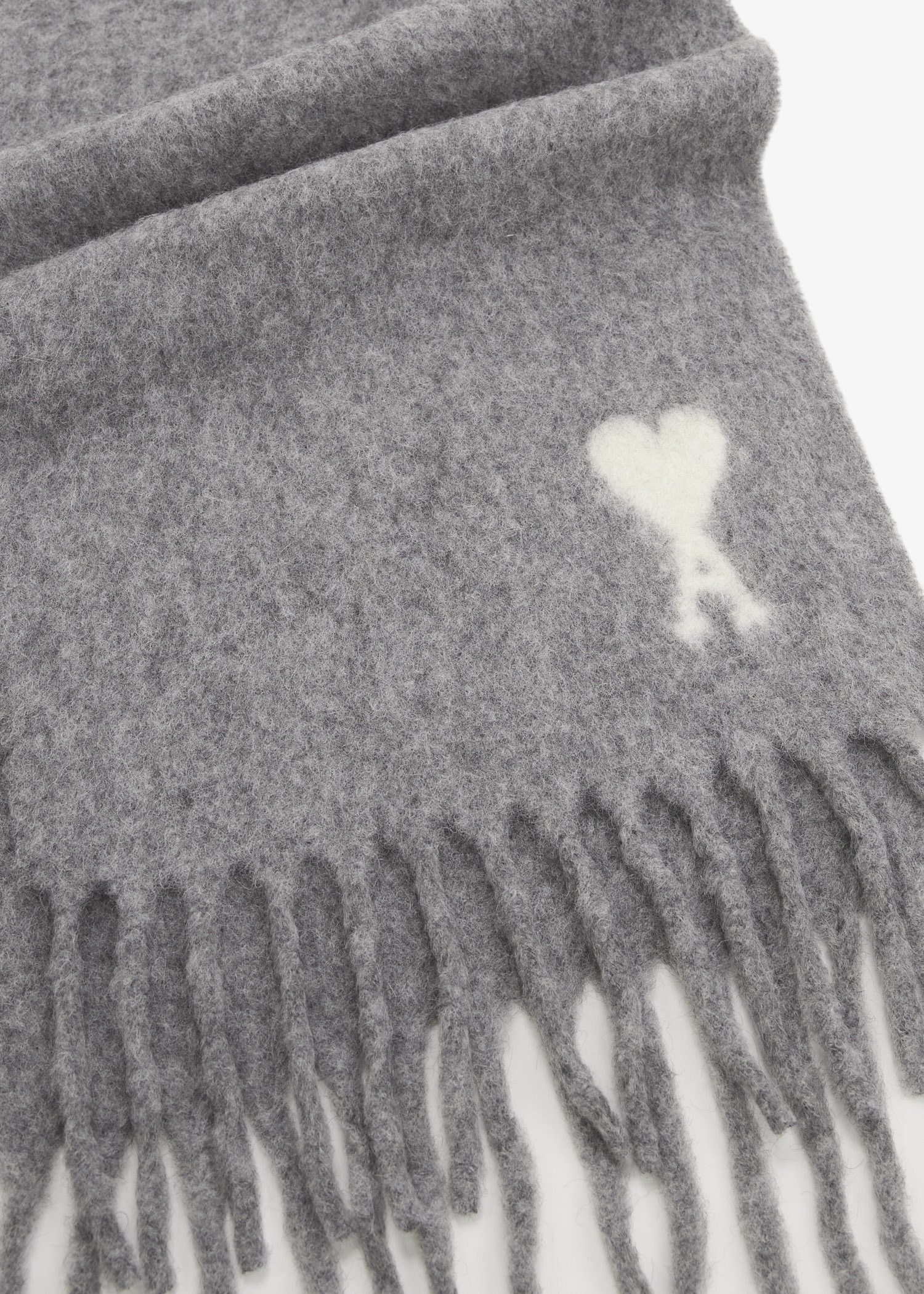 Ami Alpaca Ami de Coeur scarf for ADULT-UNISEX, Men, Women - Grey